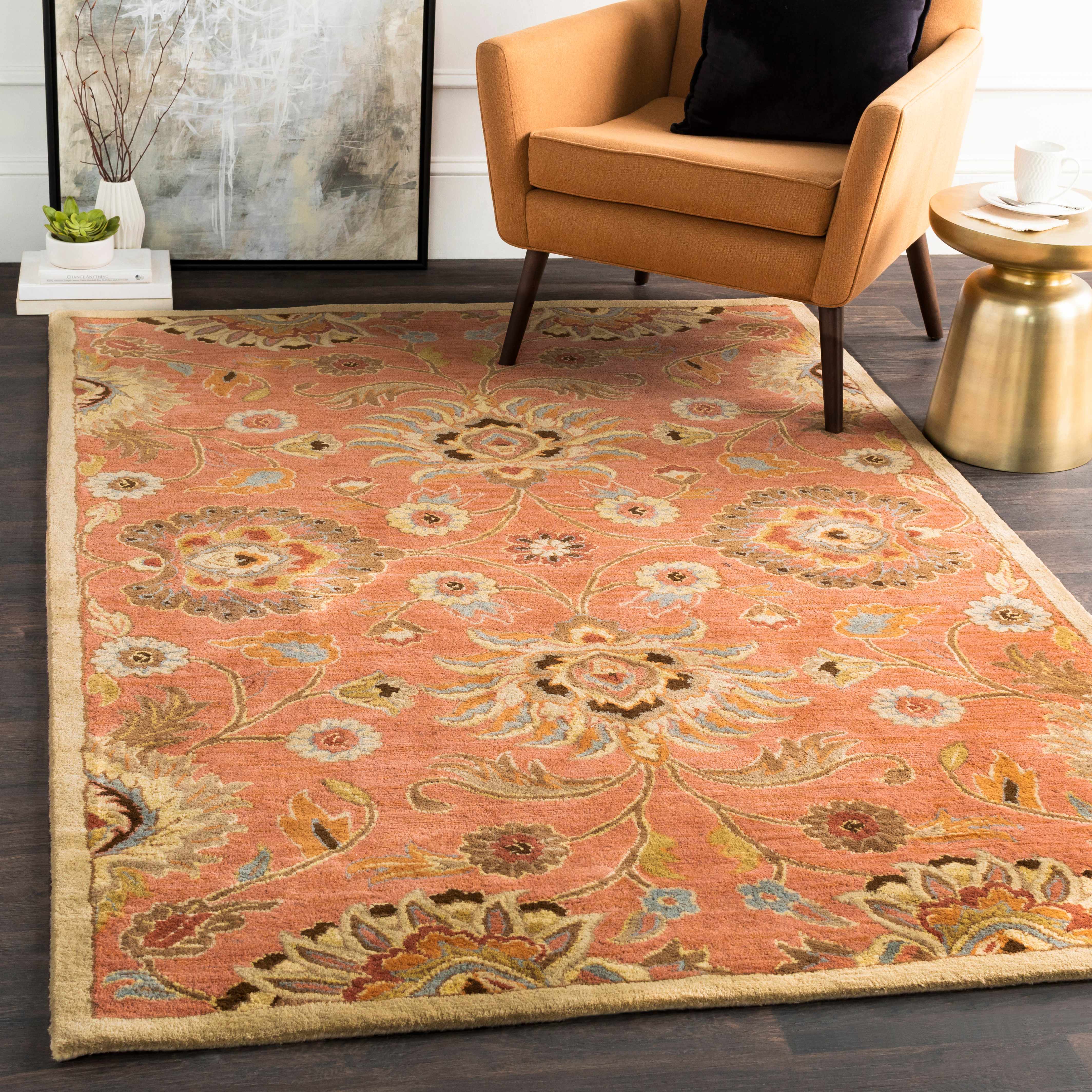 Gorgeous Hauteloom Conesus Wool Area Rug in Burnt Orange
