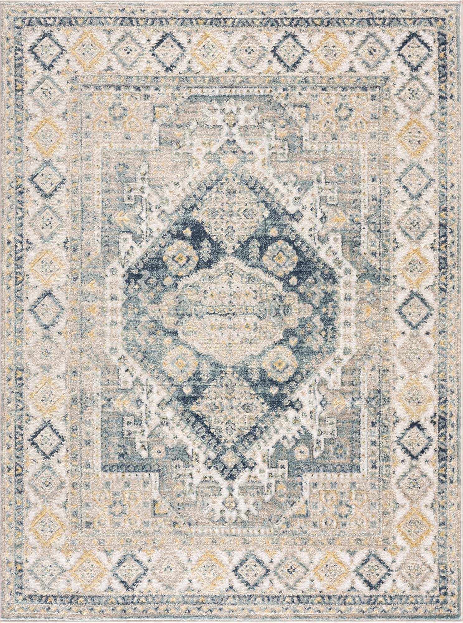 Exquisite Brend Blue Medallion Area Rug by Hauteloom