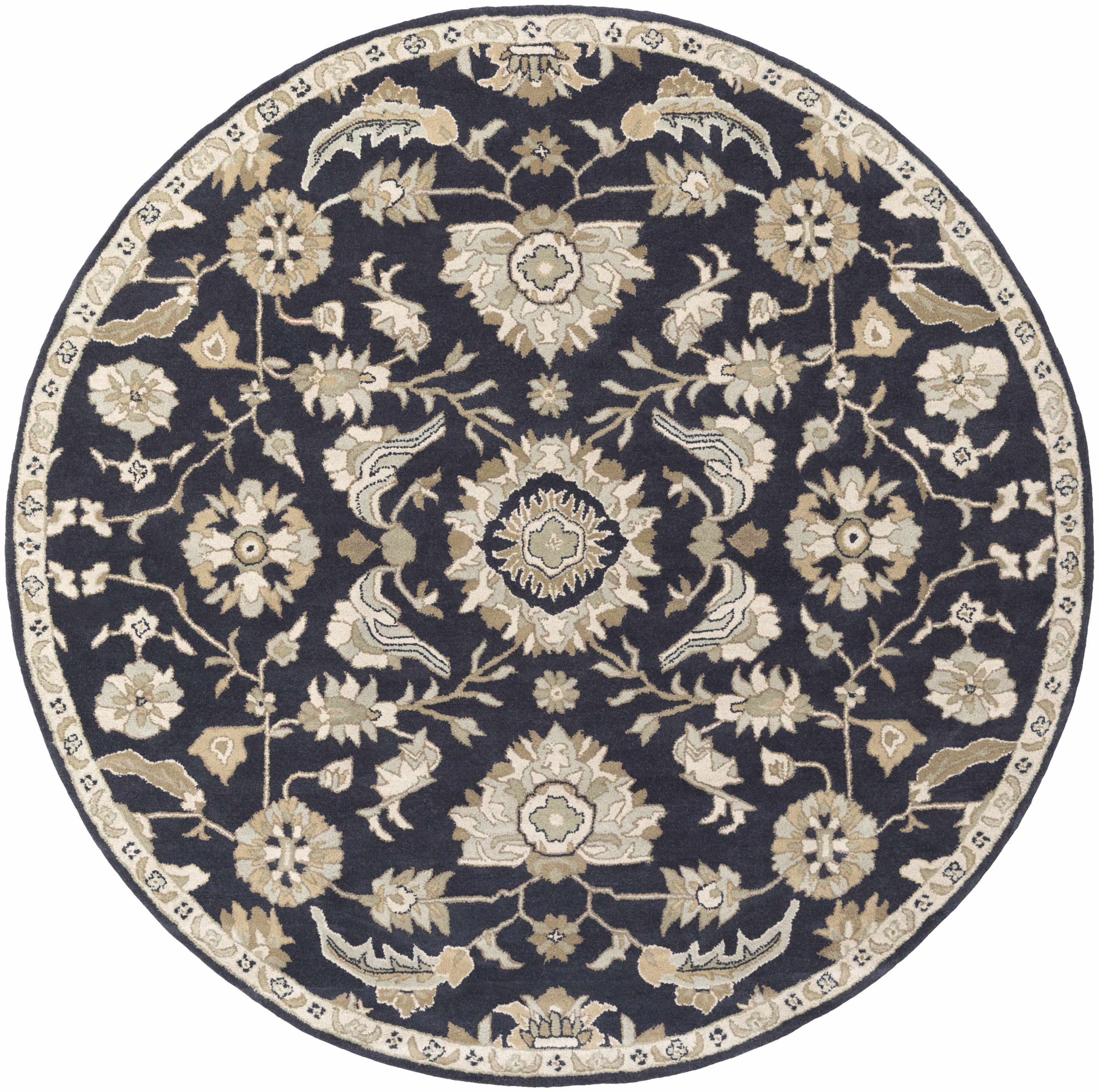 Exquisite Hauteloom Copen Black Floral Wool Rug