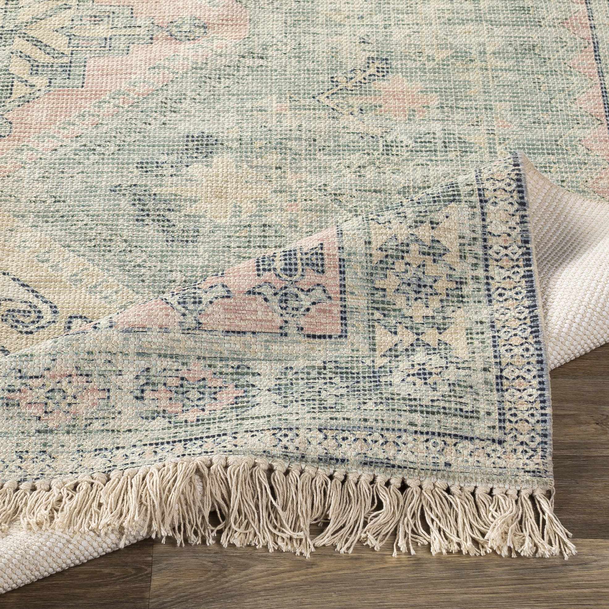 Breathtaking Hauteloom Foraker Sage Green Cotton Rug