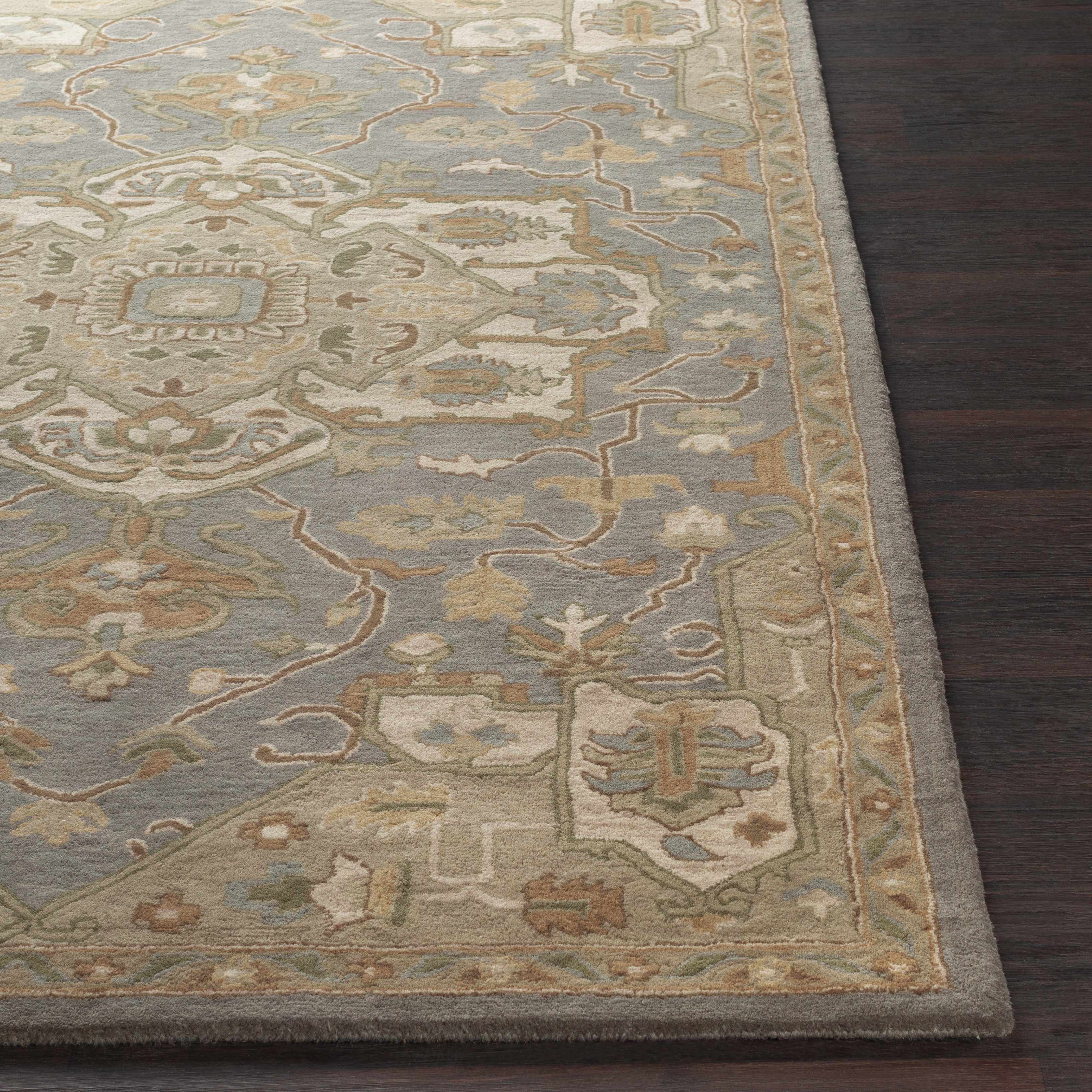Luxurious Hauteloom Broomfield Gray Wool Area Rug
