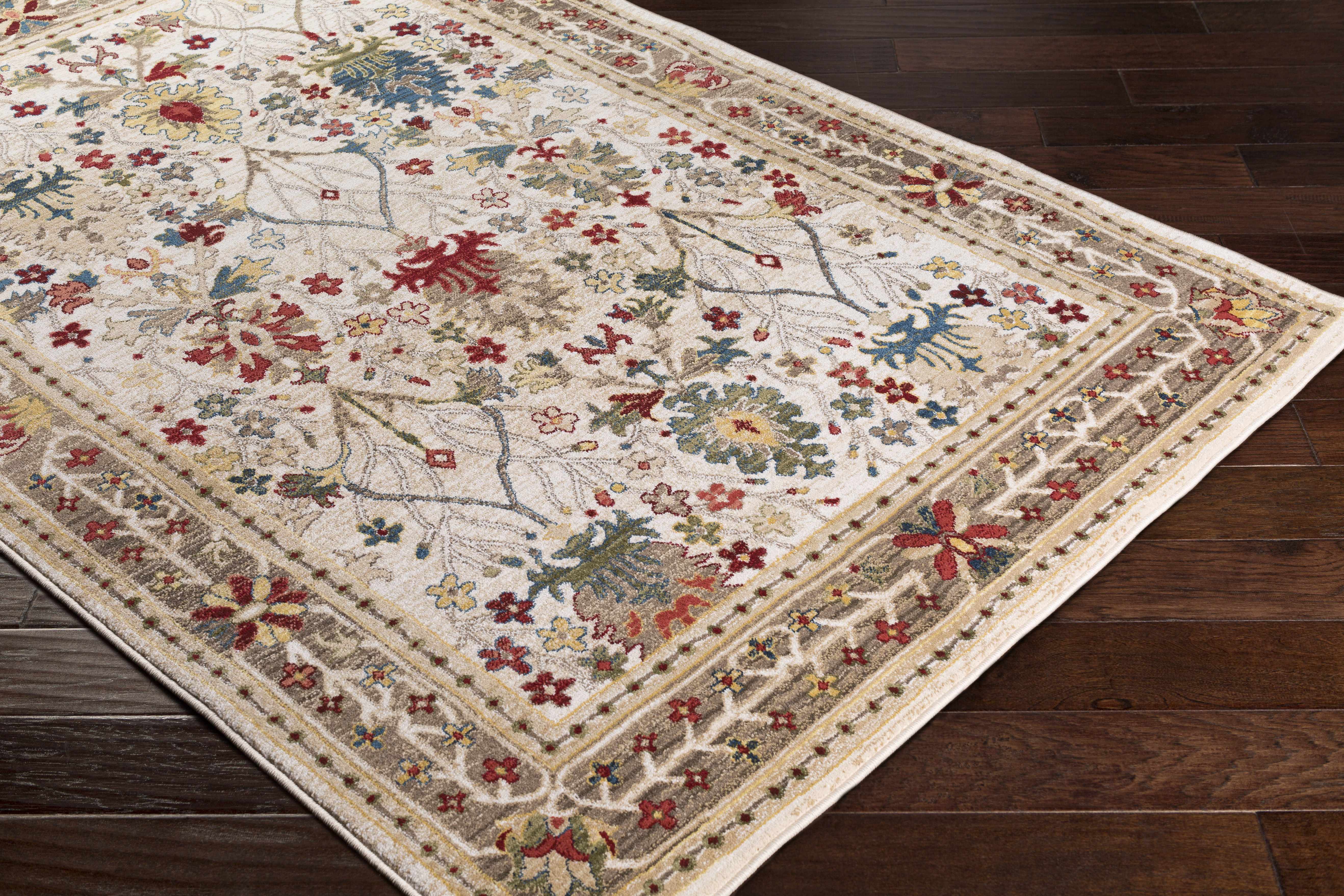 Exquisite Hauteloom Neola White/Brown Damask Area Rug