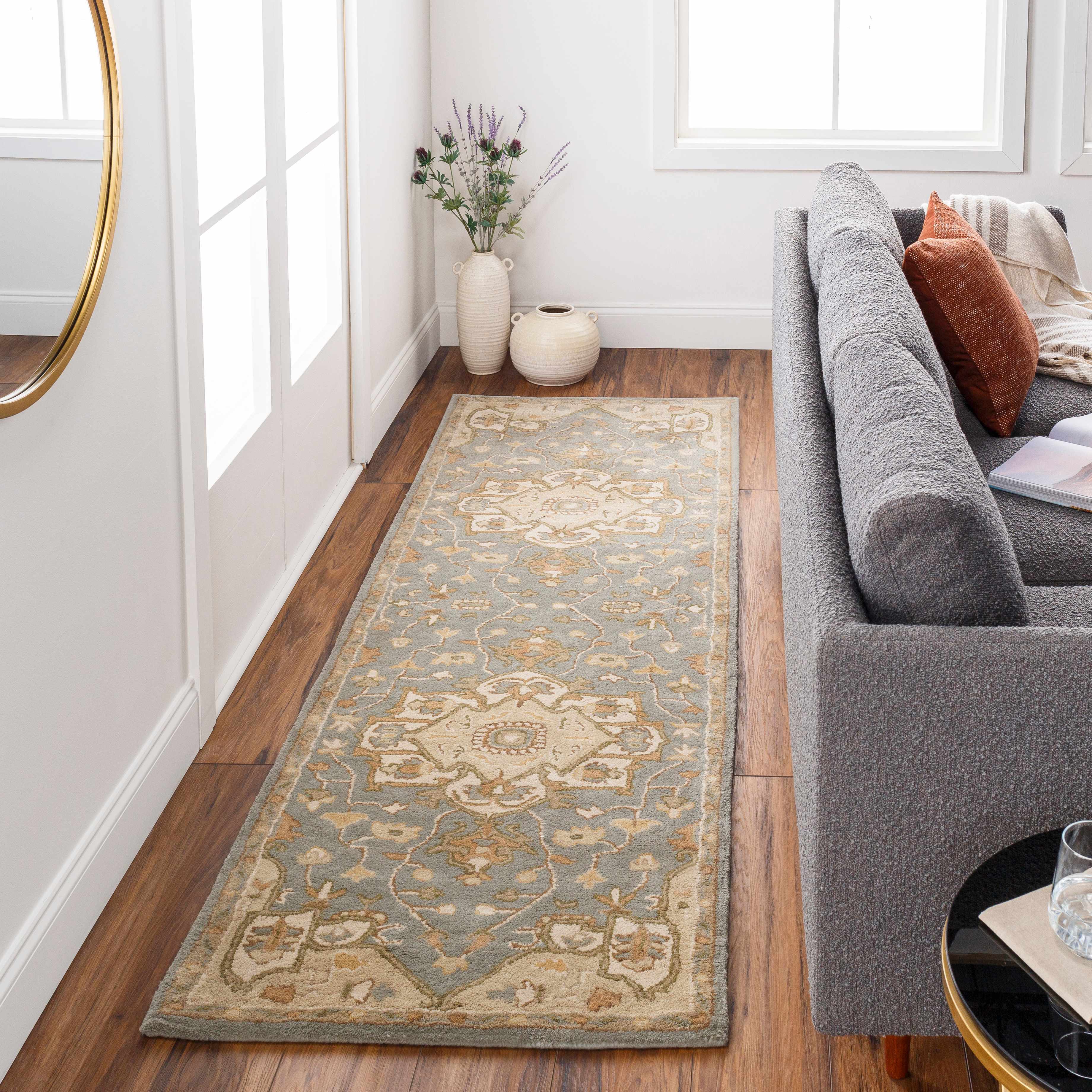 Luxurious Hauteloom Broomfield Gray Wool Area Rug