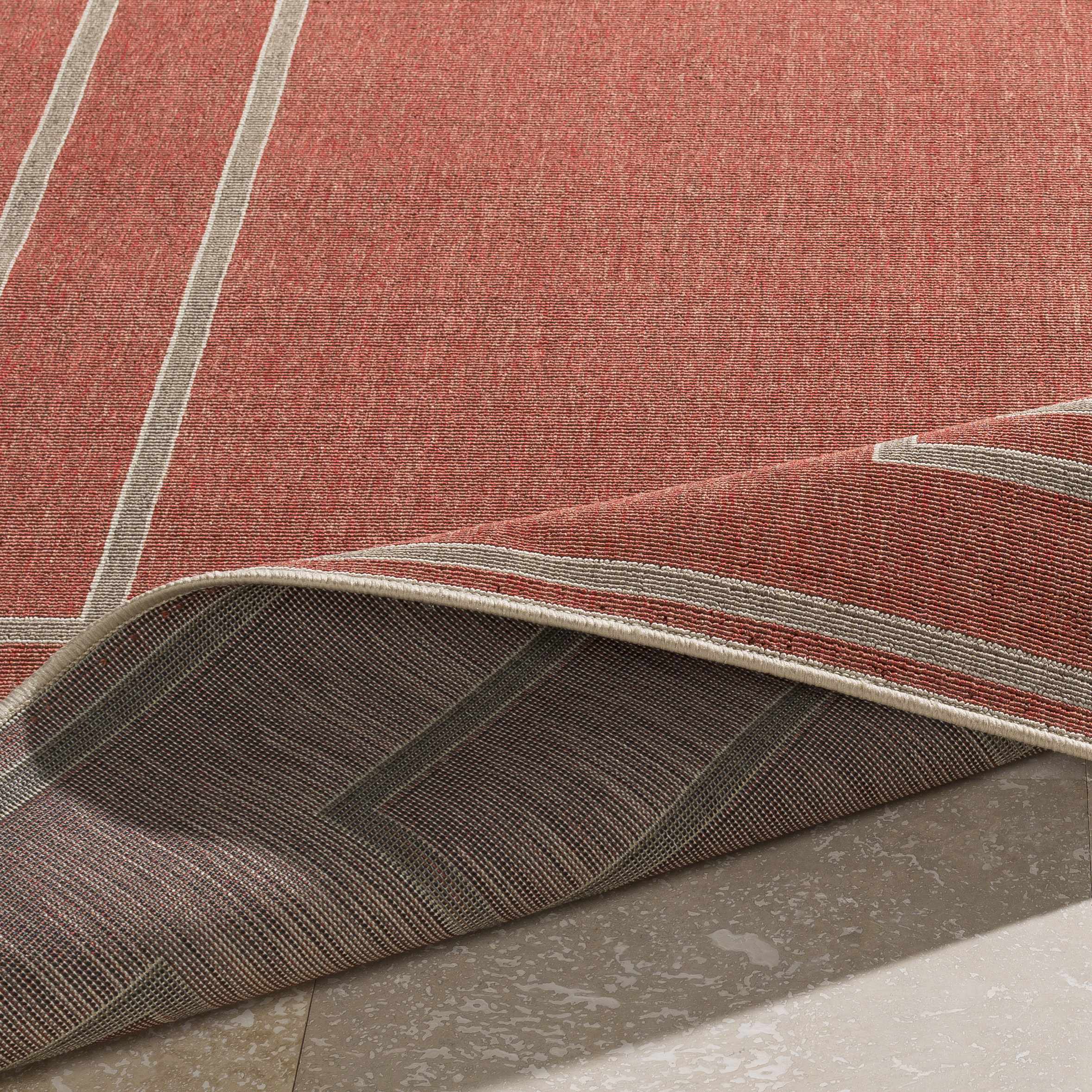 Hauteloom Harborgreek Brick Red Outdoor Rug - Transform Your Outdoor Space
