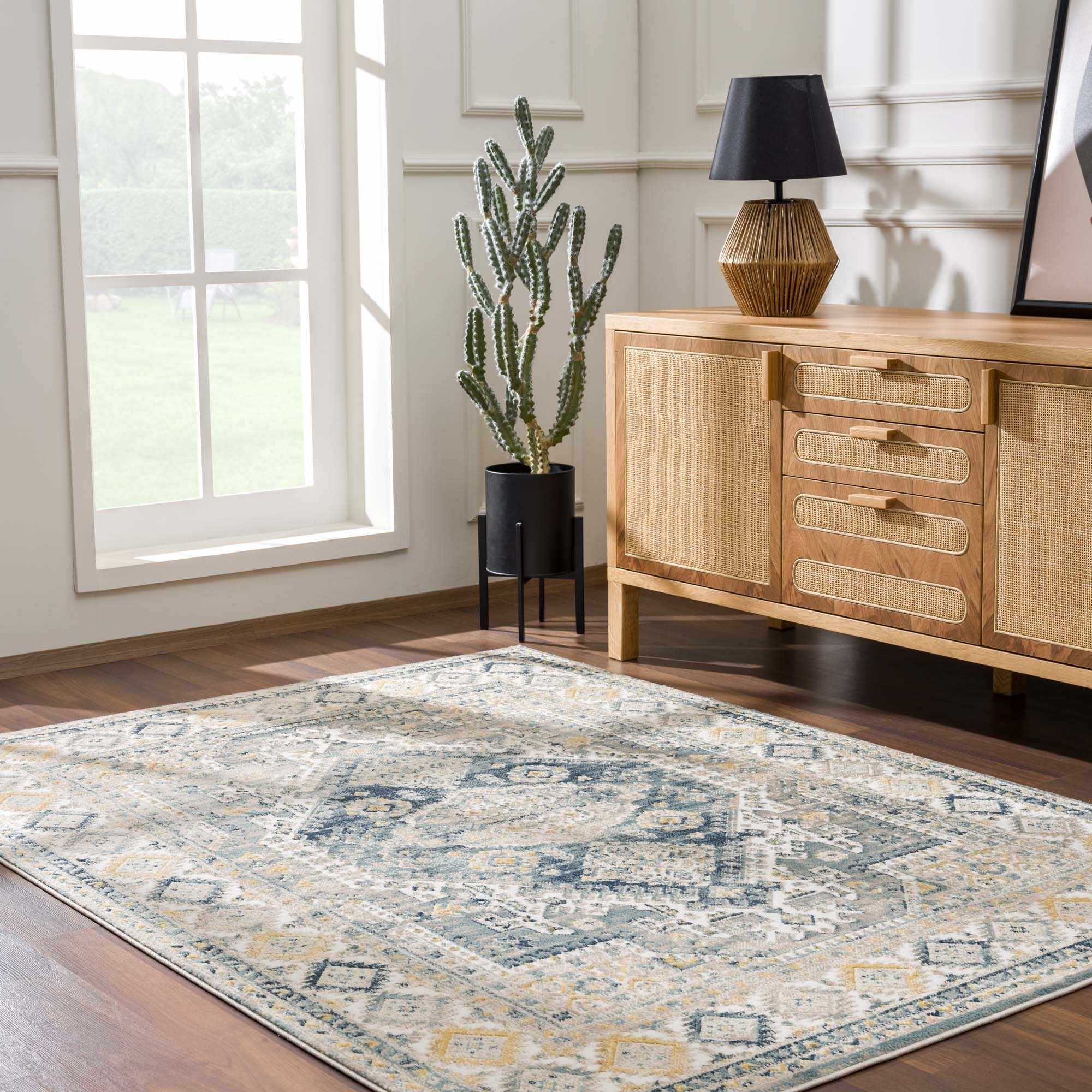 Exquisite Brend Blue Medallion Area Rug by Hauteloom