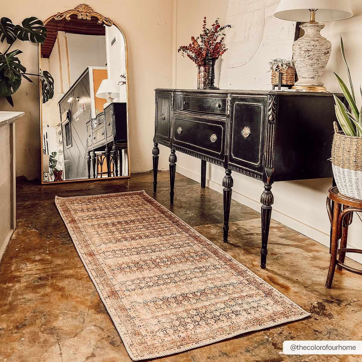 Hauteloom Rust Maligaya Distressed Washable Area Rug - Transform Your Space