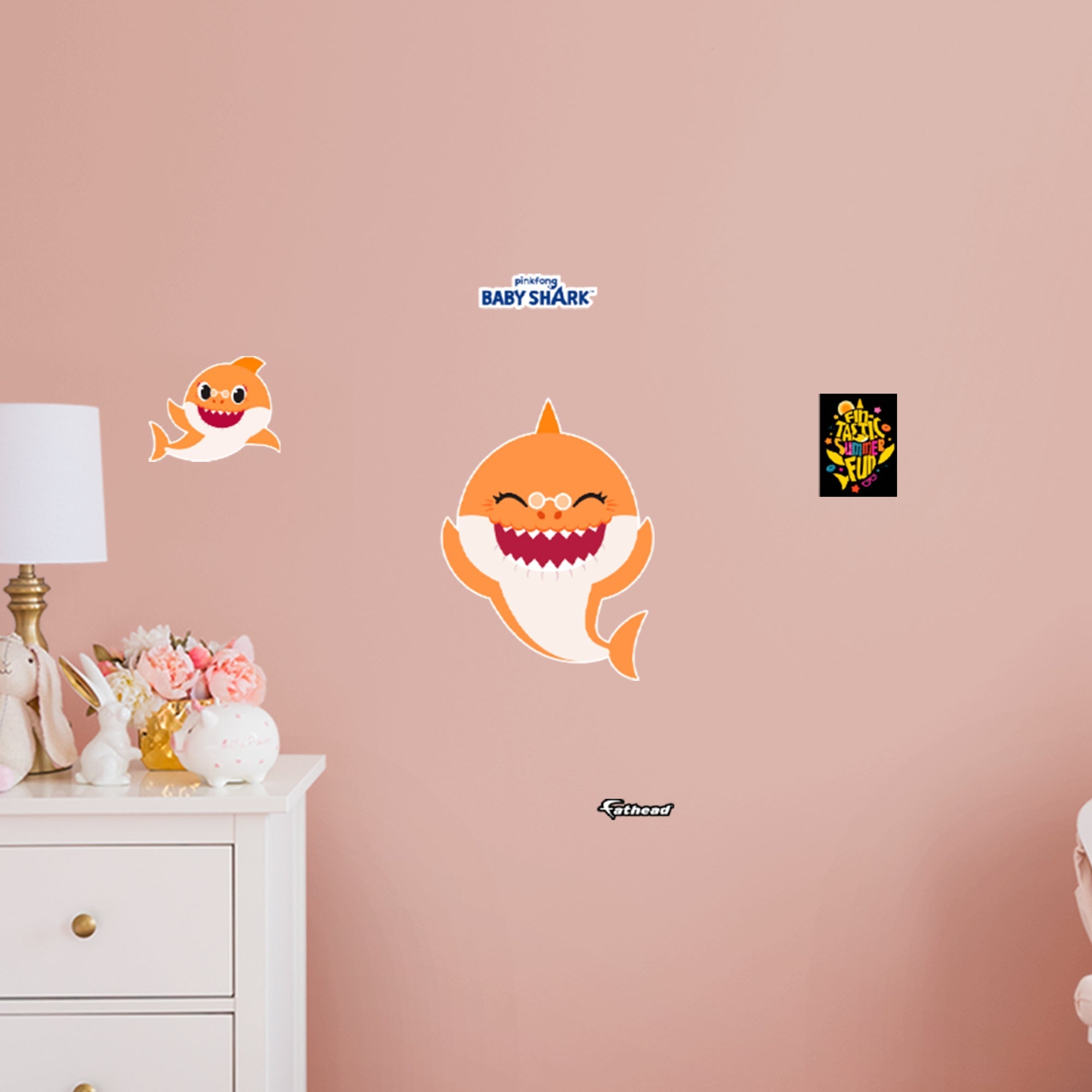 Officially Licensed Nickelodeon Fathead Baby Shark: Grandma Shark RealBig Removable Adhesive Decal