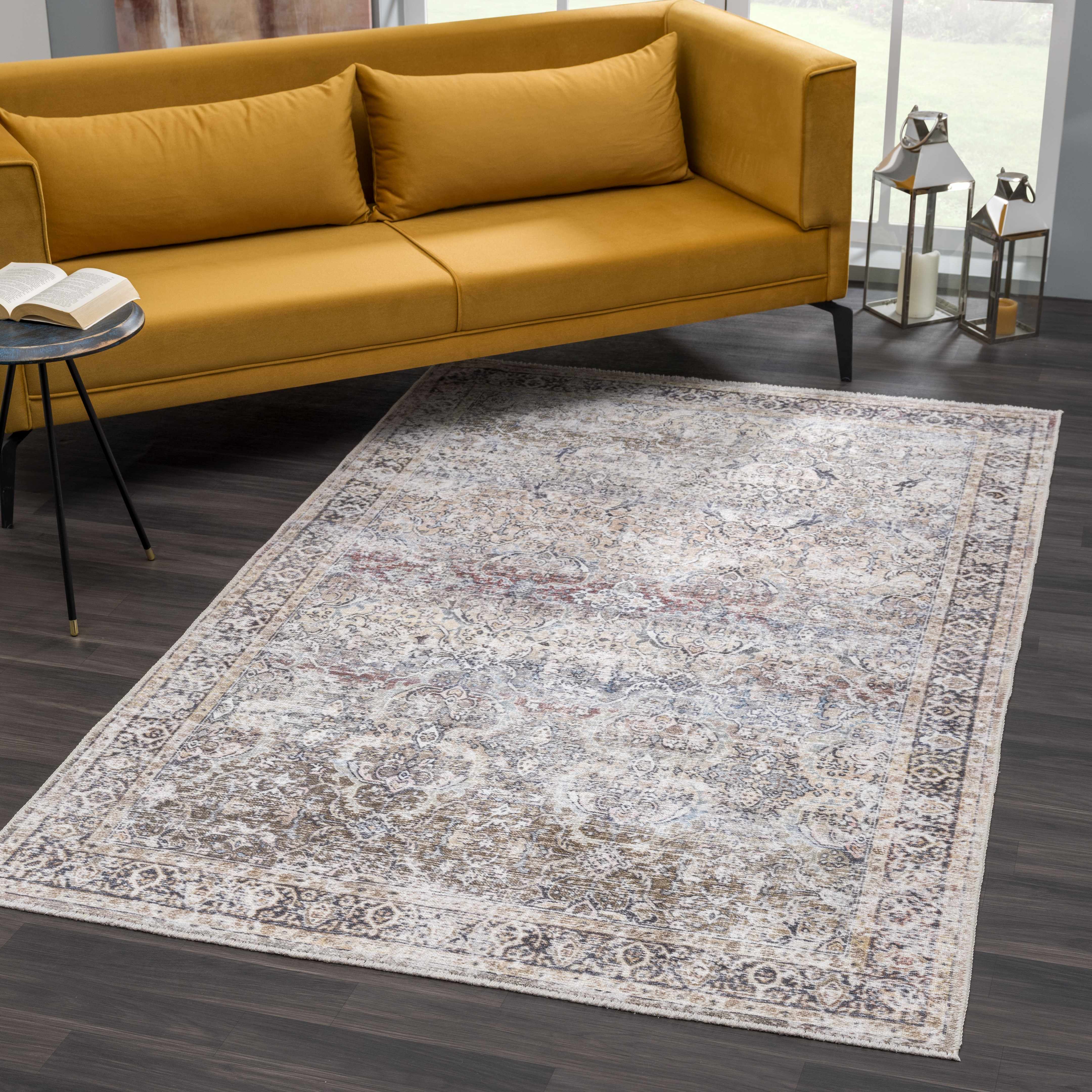 Hauteloom Olive Holi-2304 Washable Vintage Area Rug - Transform Your Space!