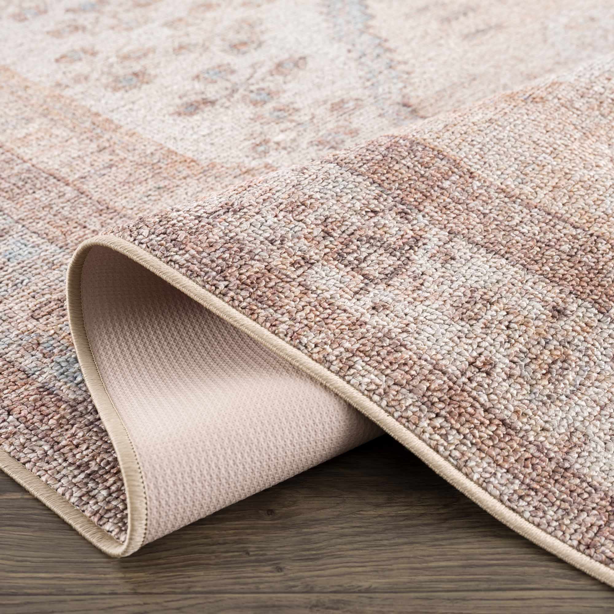 Hauteloom Analu Peach Luxury Washable Area Rug