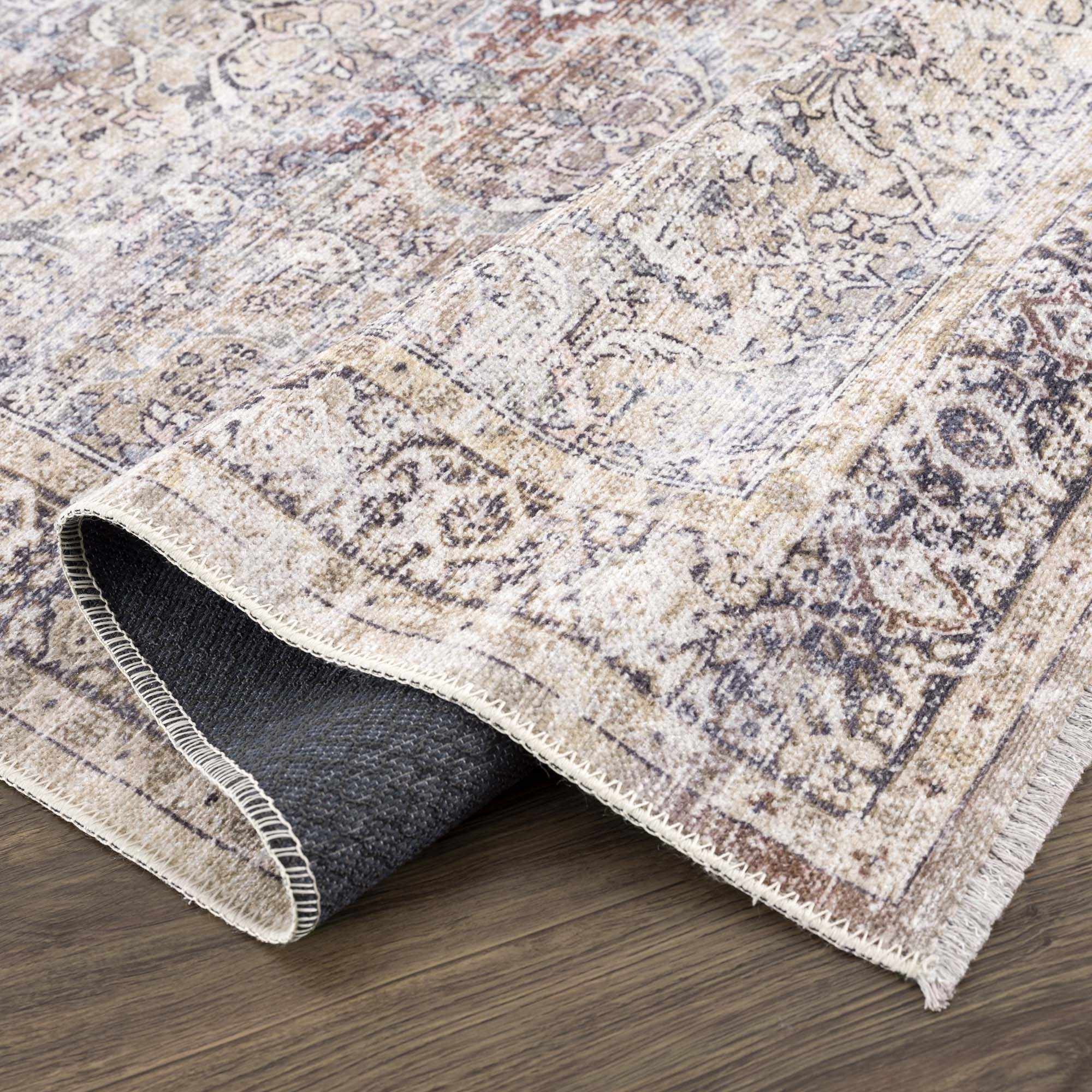 Hauteloom Olive Holi-2304 Washable Vintage Area Rug - Transform Your Space!