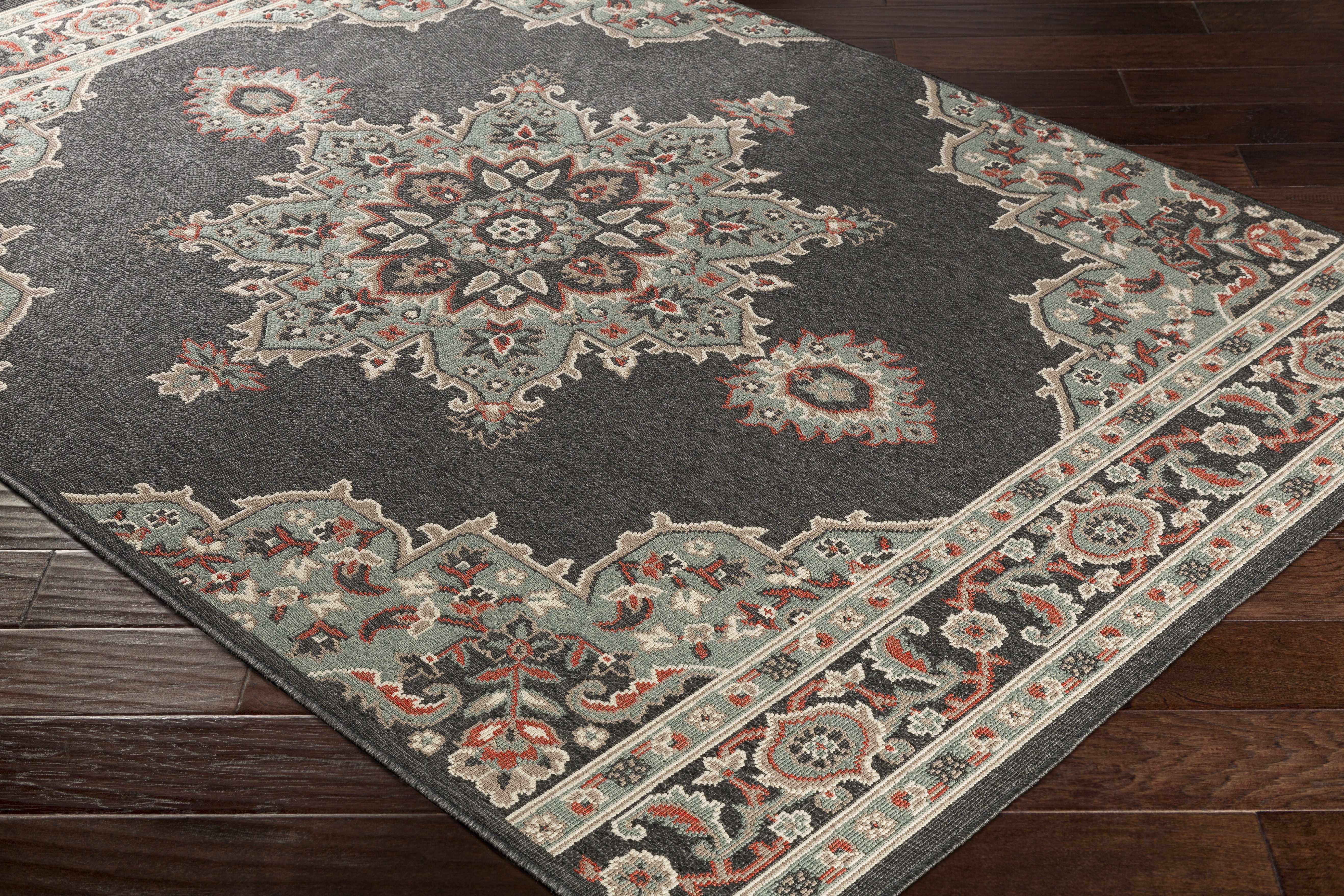 Exquisite Hauteloom Roseglen Brown Medallion Area Rug