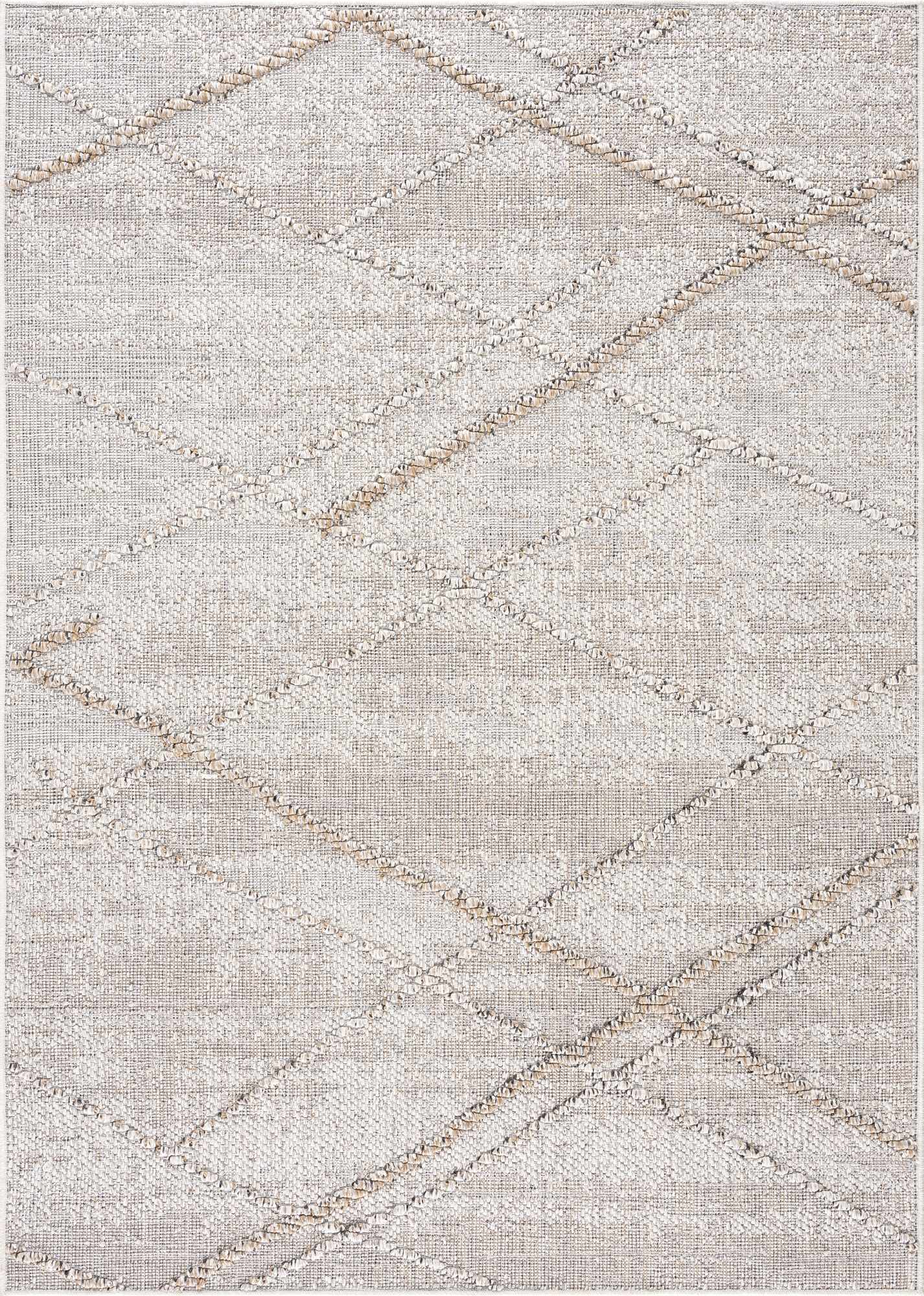 Exclusive Hauteloom Baqer Bone & Tan Textured Performance Rug - A Limited Edition Gem