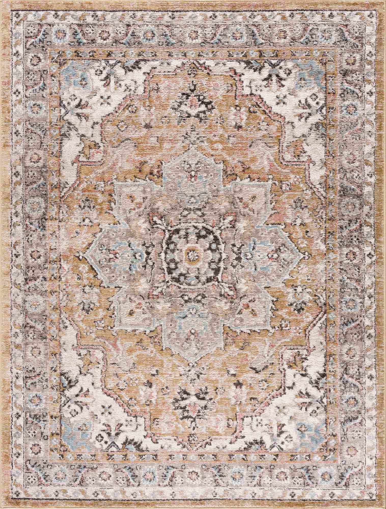 Exclusive Hauteloom Albie Gold & Beige Area Rug - Grab This Clearance Deal Now!