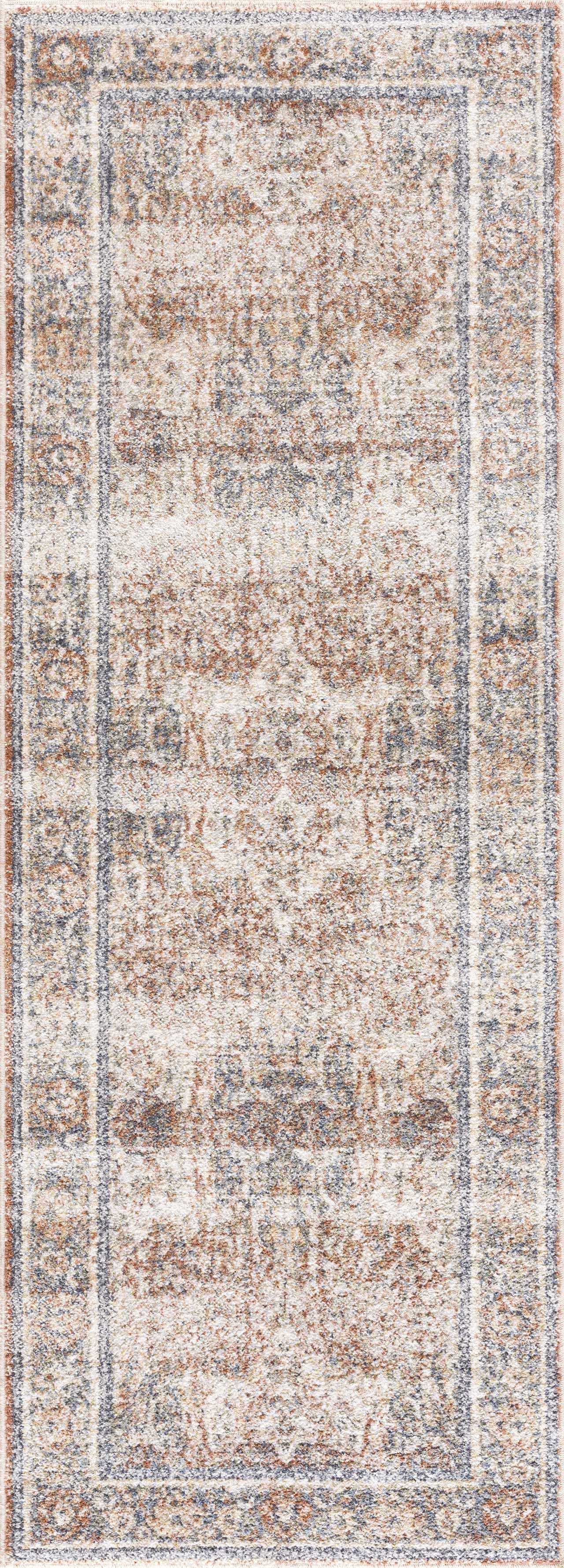 Hauteloom Arias Elegant Beige Blue Washable Area Rug