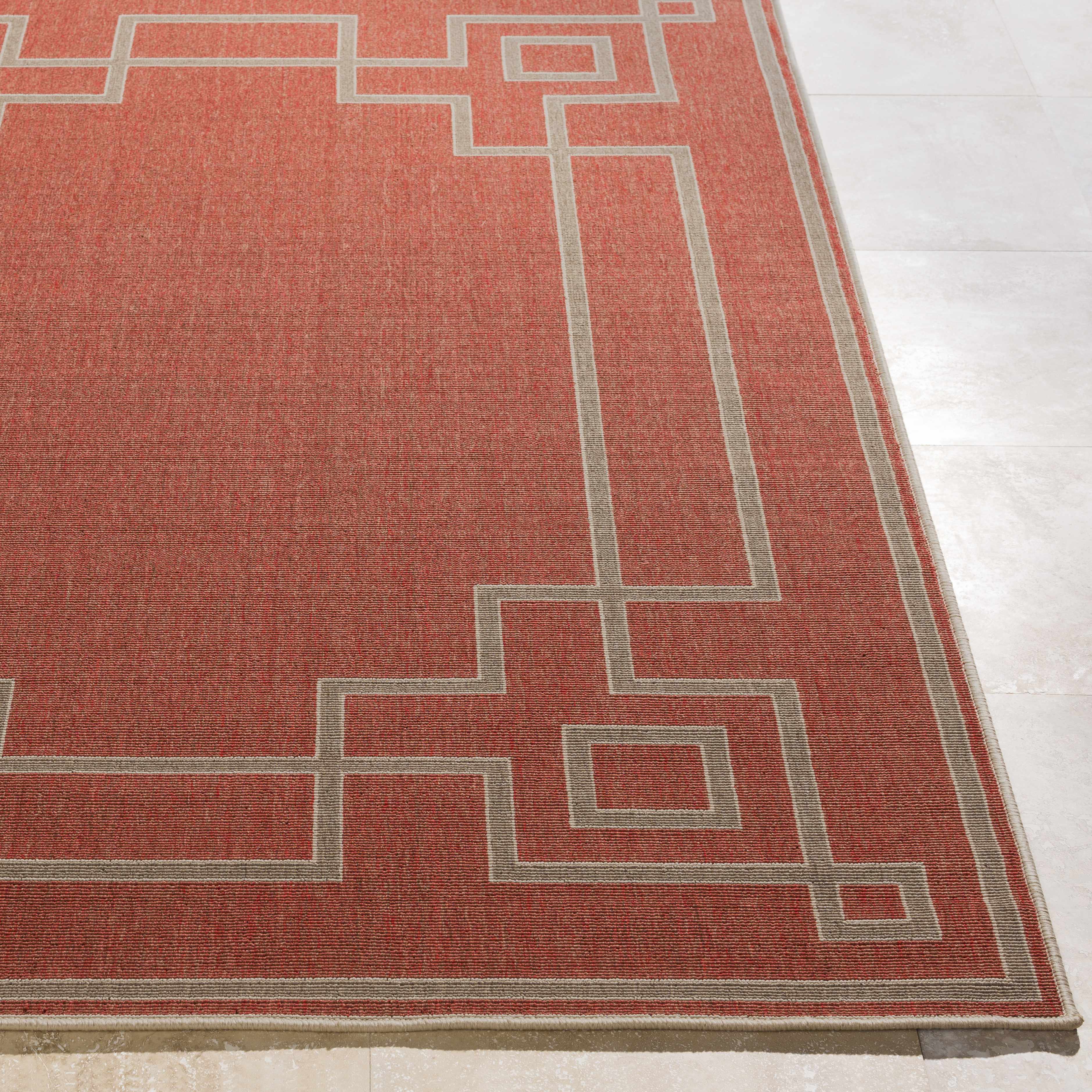 Hauteloom Harborgreek Brick Red Outdoor Rug - Transform Your Outdoor Space