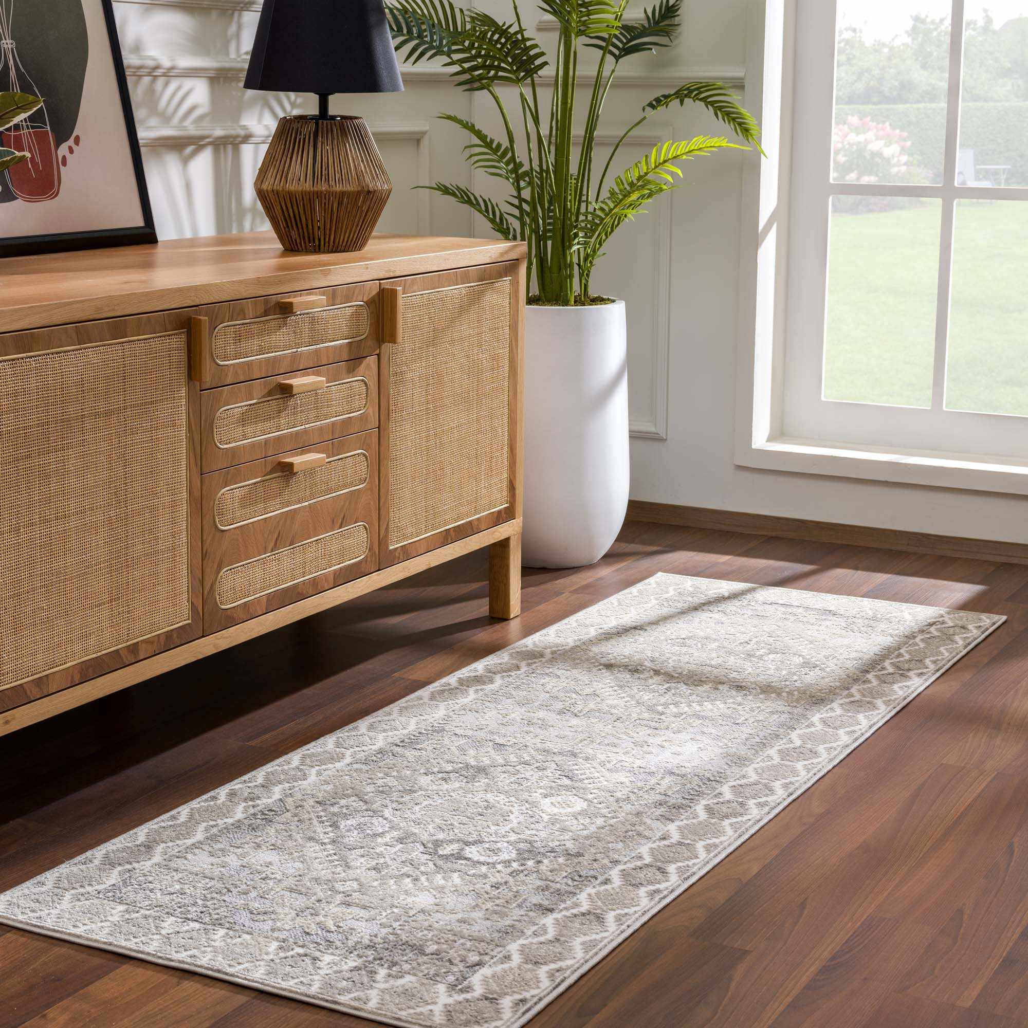 Exquisite Hauteloom Brend Taupe Medallion Area Rug