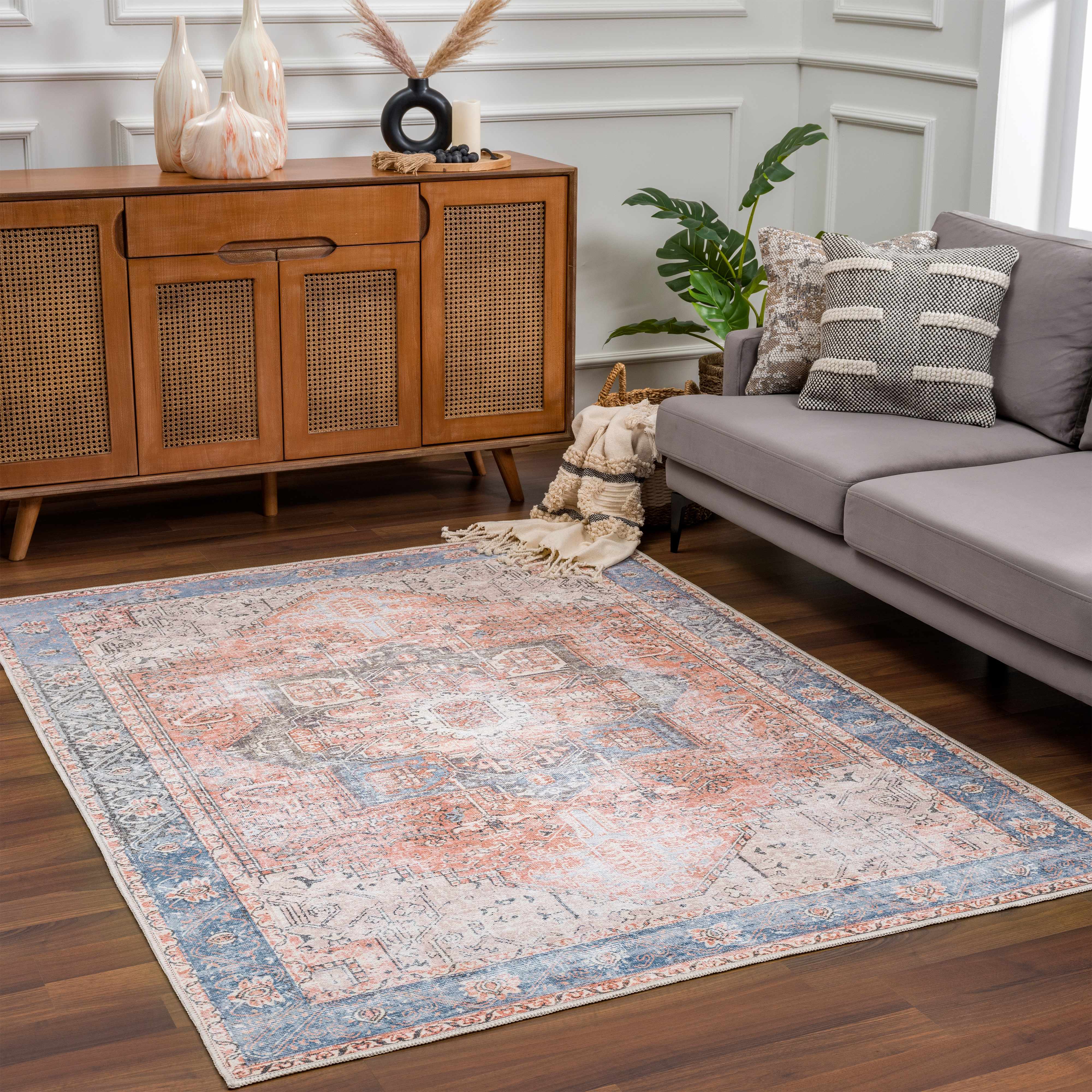Hauteloom Rosman Distressed Washable Rug - Transform Your Space with Style