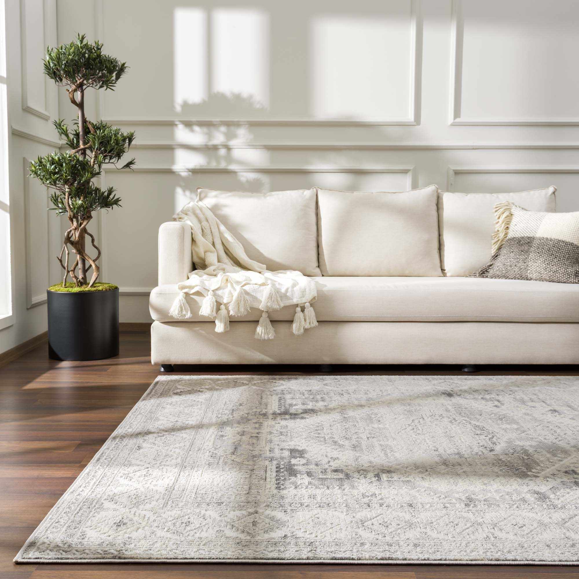 Exquisite Hauteloom Brend Taupe Medallion Area Rug