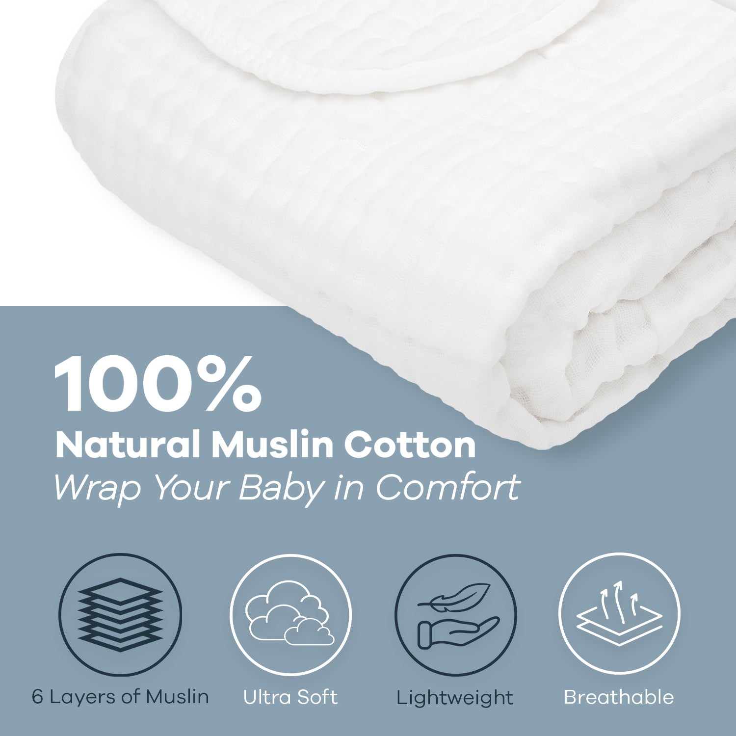 Comfy Cubs Ultra-Soft and Versatile Baby Muslin Blanket