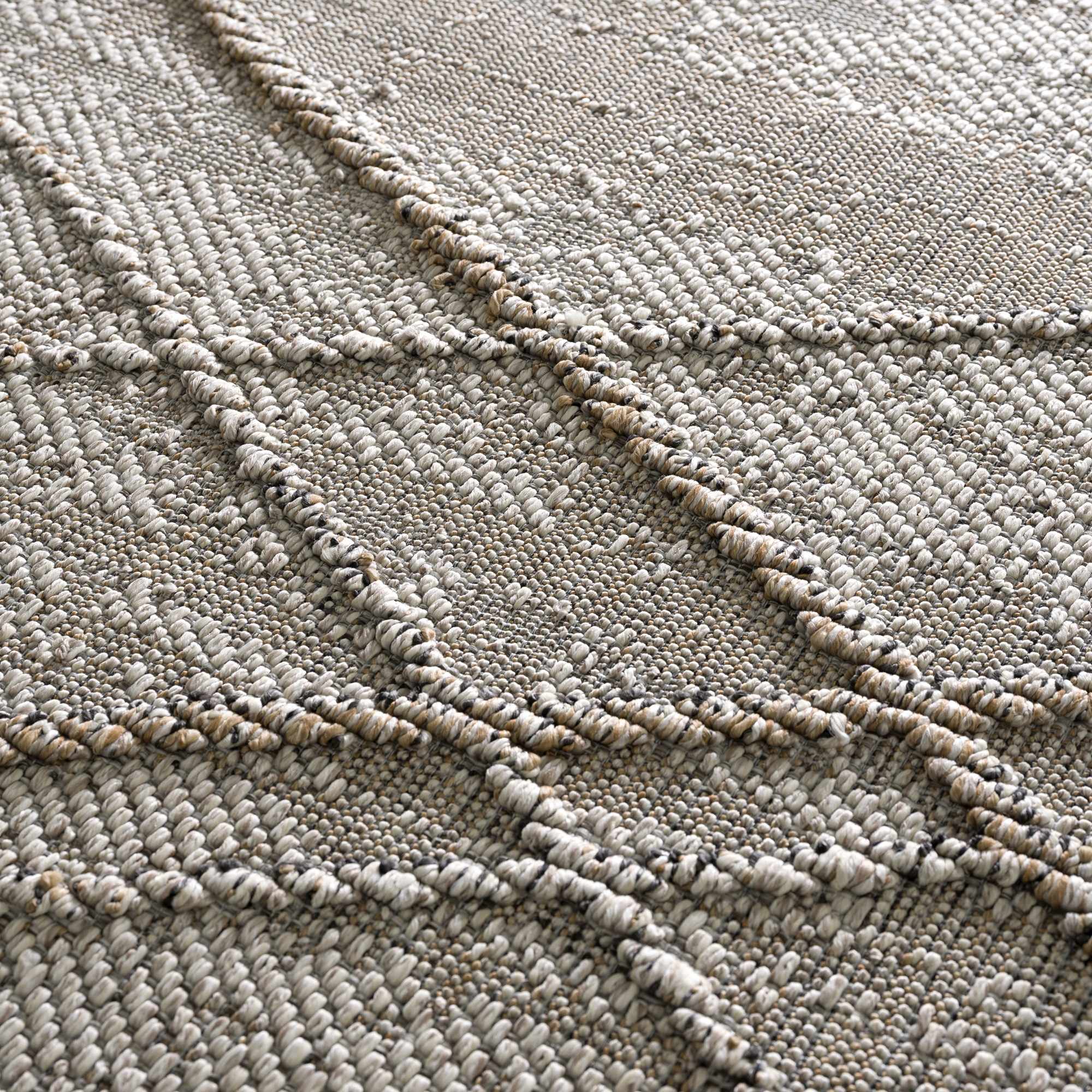 Exclusive Hauteloom Baqer Bone & Tan Textured Performance Rug - A Limited Edition Gem
