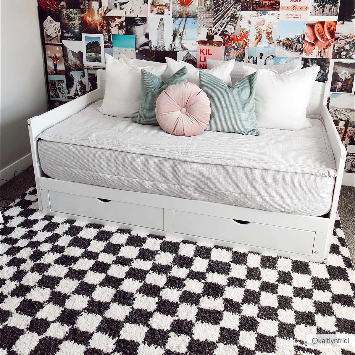 Stunning Hauteloom Kieu Black & White Checkered Area Rug