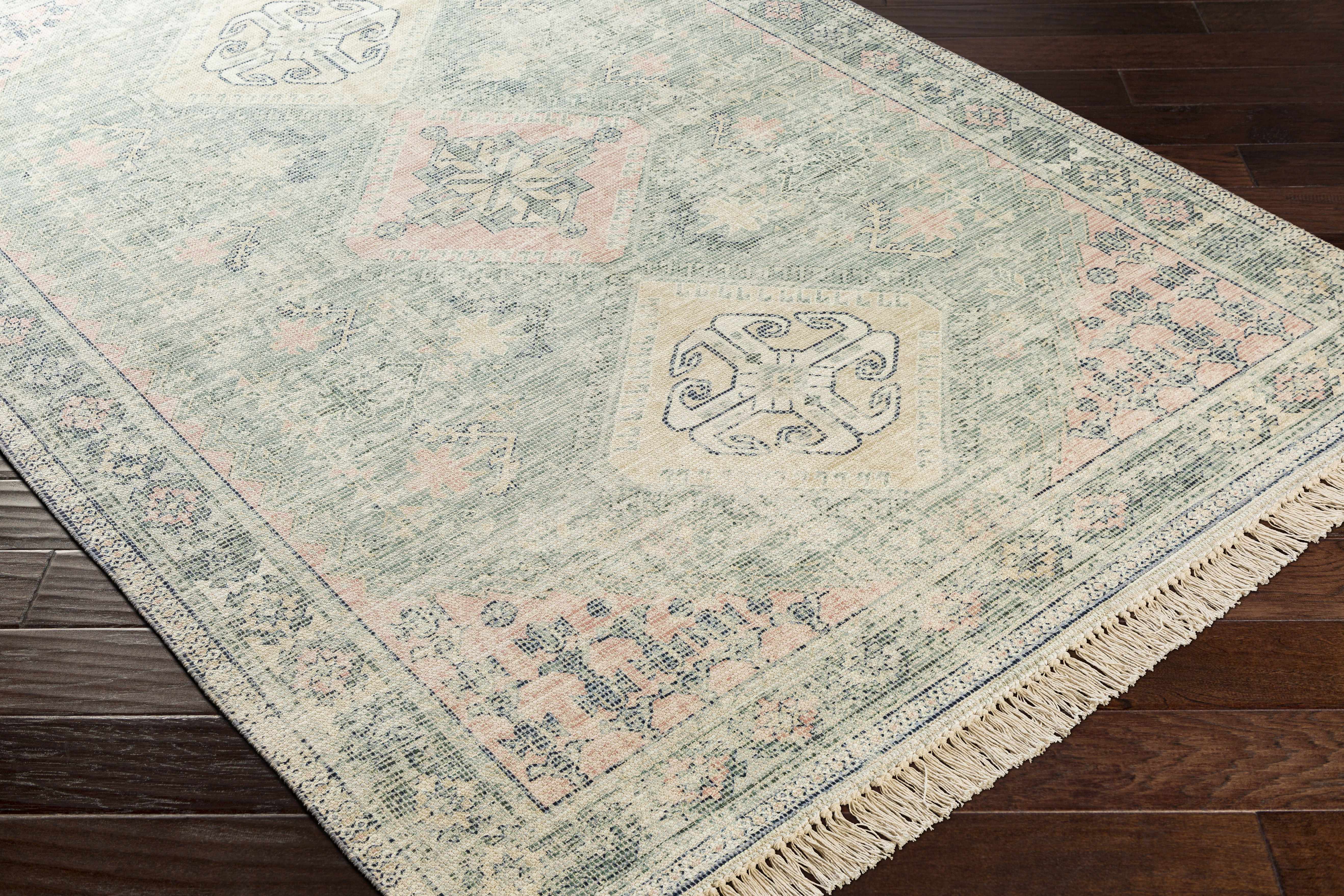 Breathtaking Hauteloom Foraker Sage Green Cotton Rug