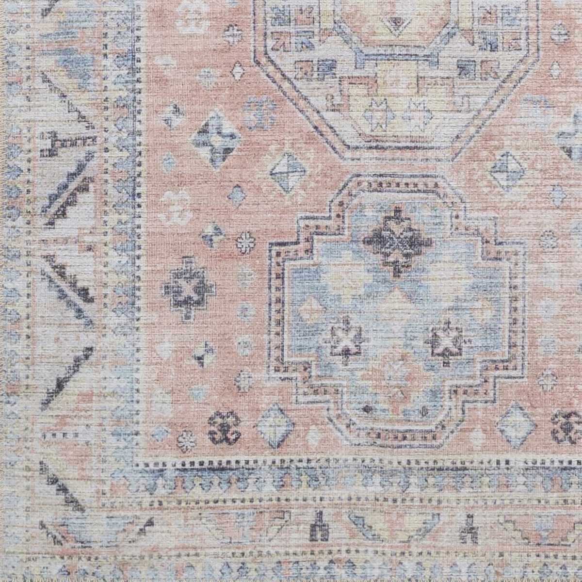 Indulgent Hauteloom Morcott Peach Washable Area Rug