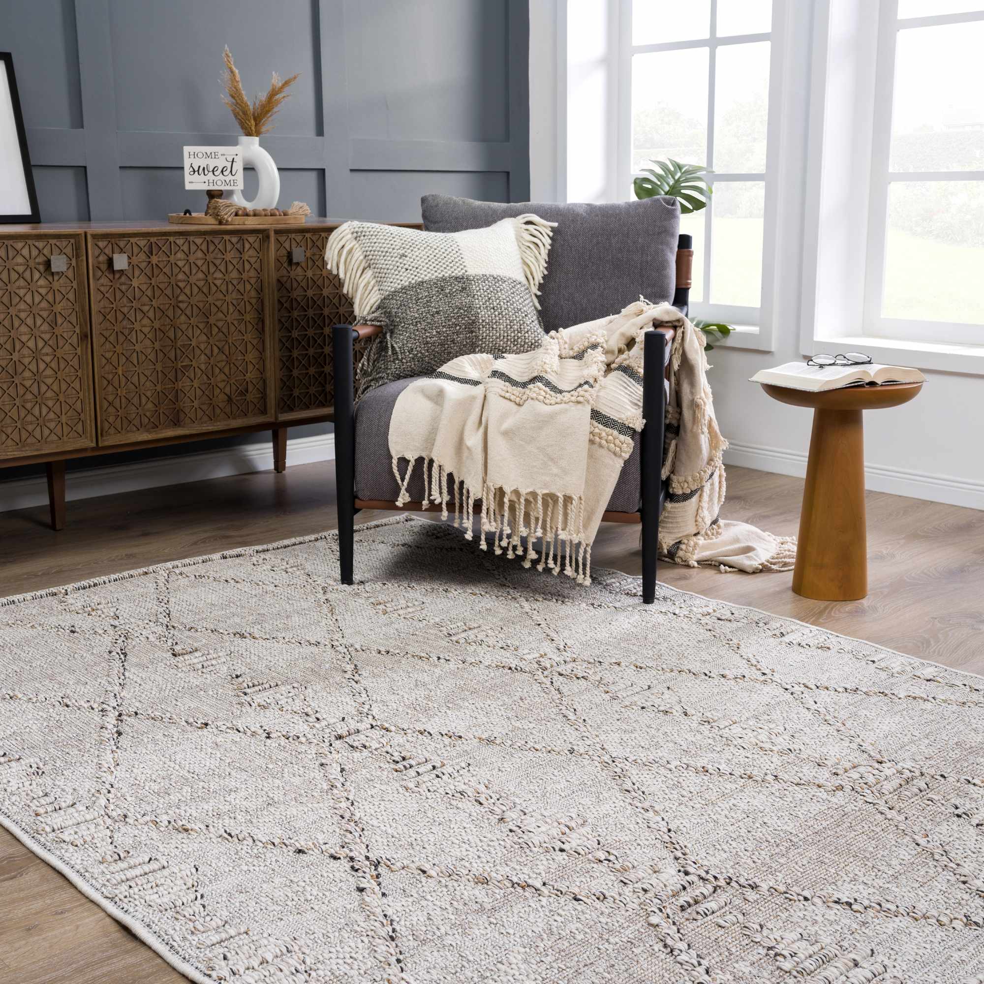 Hauteloom Nyla Bone Elegant Area Rug