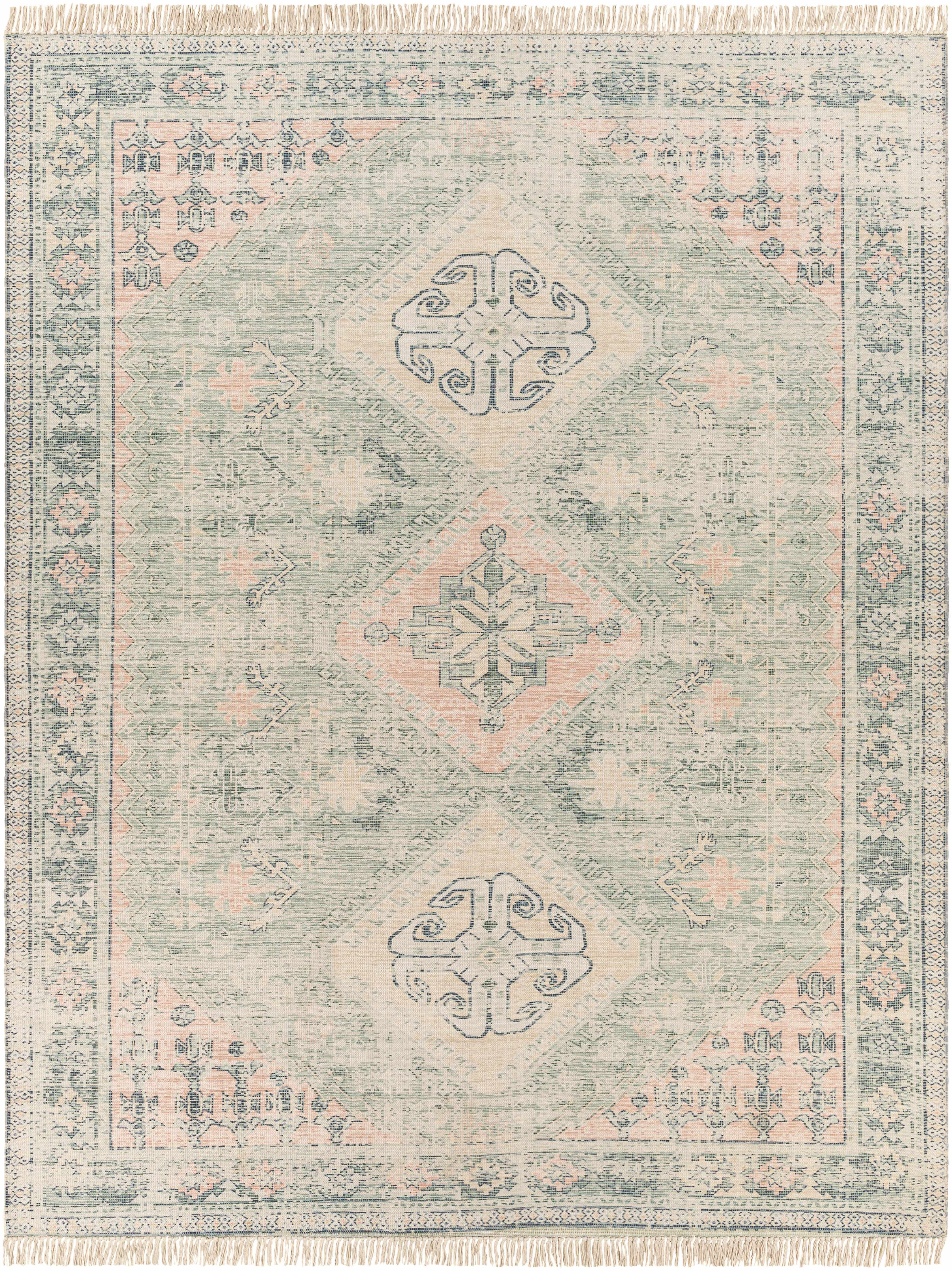 Breathtaking Hauteloom Foraker Sage Green Cotton Rug