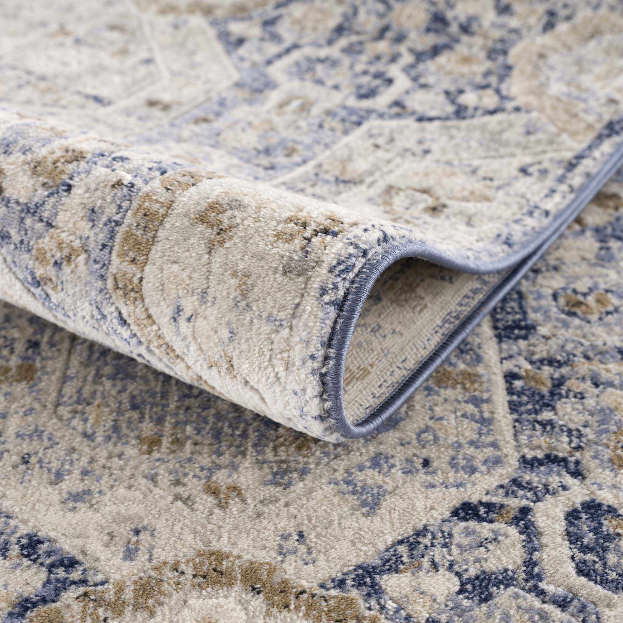Luxurious Hauteloom Parkerfield Blue Area Rug