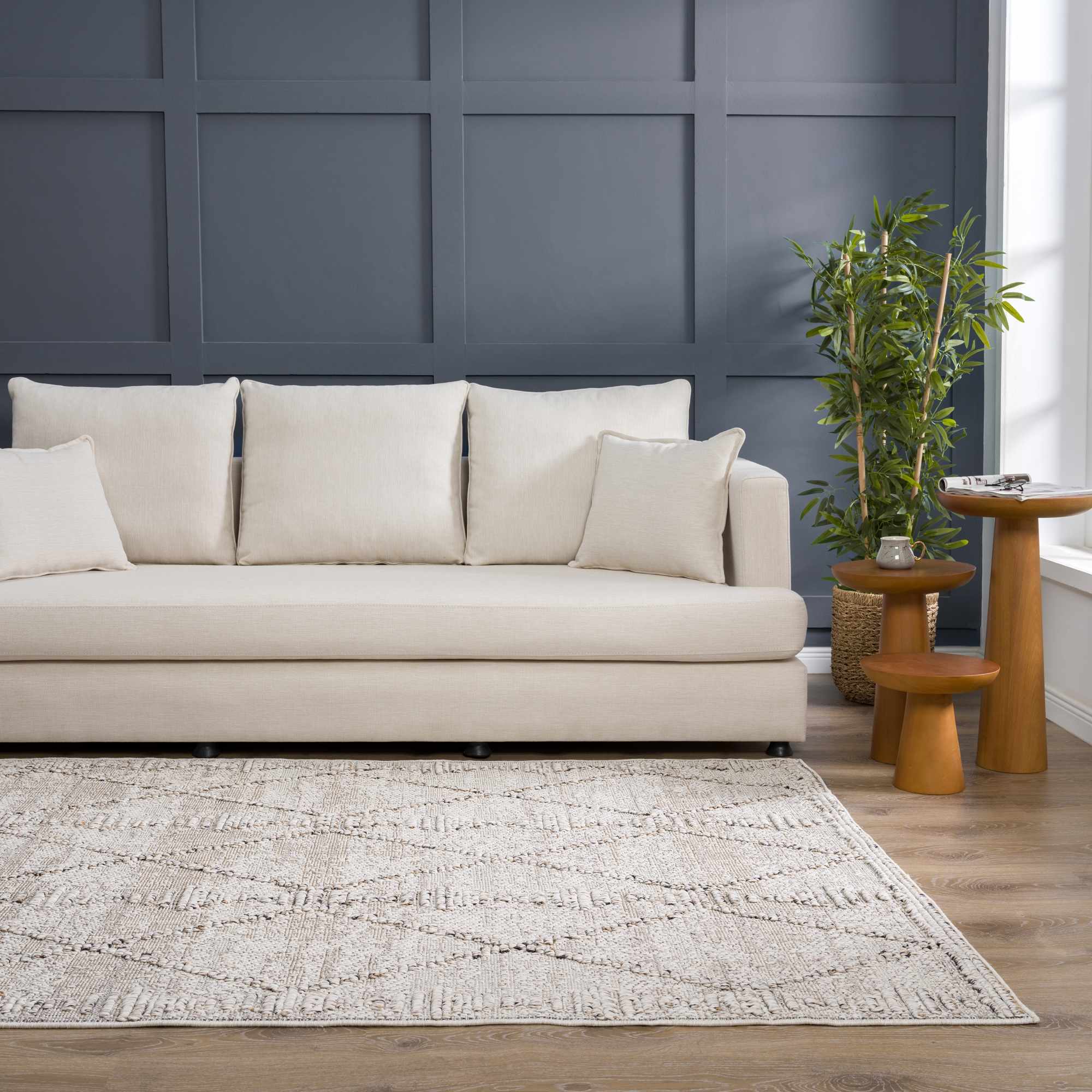 Hauteloom Nyla Bone Elegant Area Rug