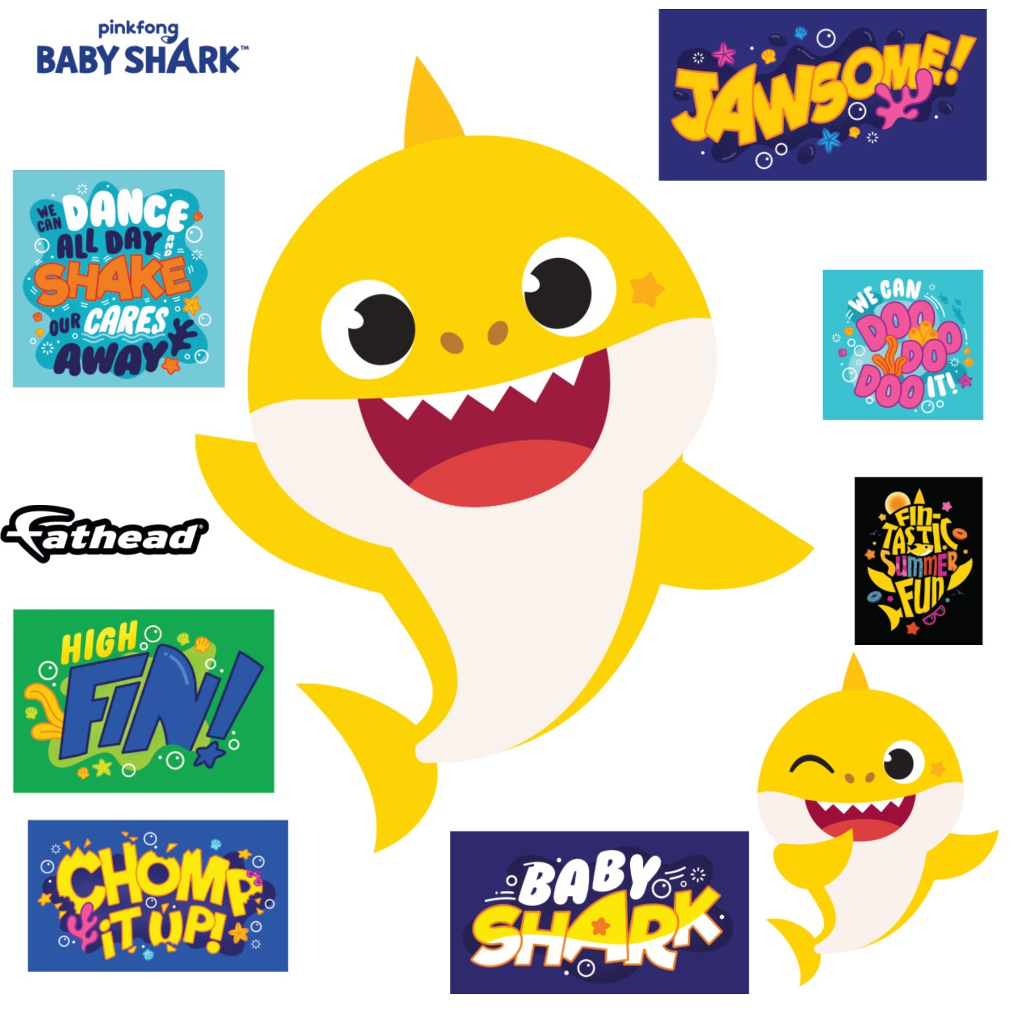 Officially Licensed Nickelodeon Baby Shark RealBig Removable Adhesive Decal - Fathead Style