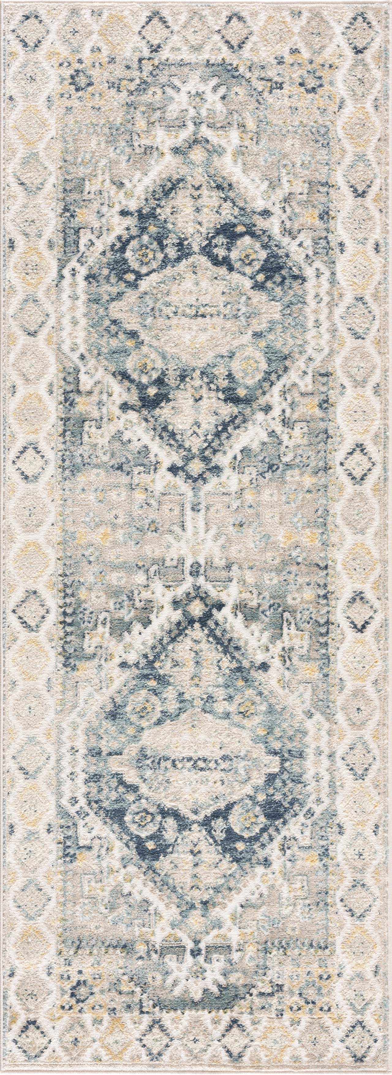Exquisite Brend Blue Medallion Area Rug by Hauteloom