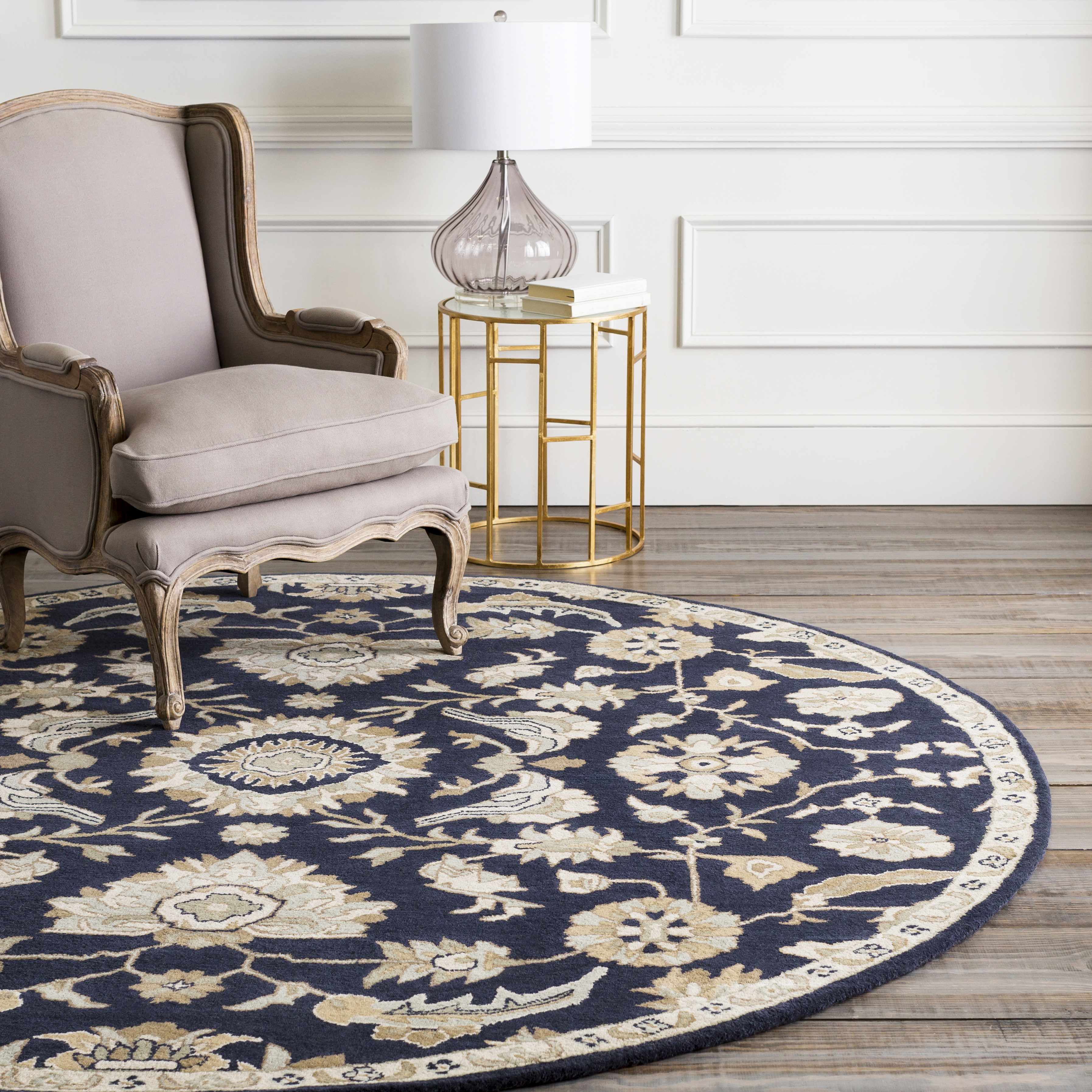 Exquisite Hauteloom Copen Black Floral Wool Rug