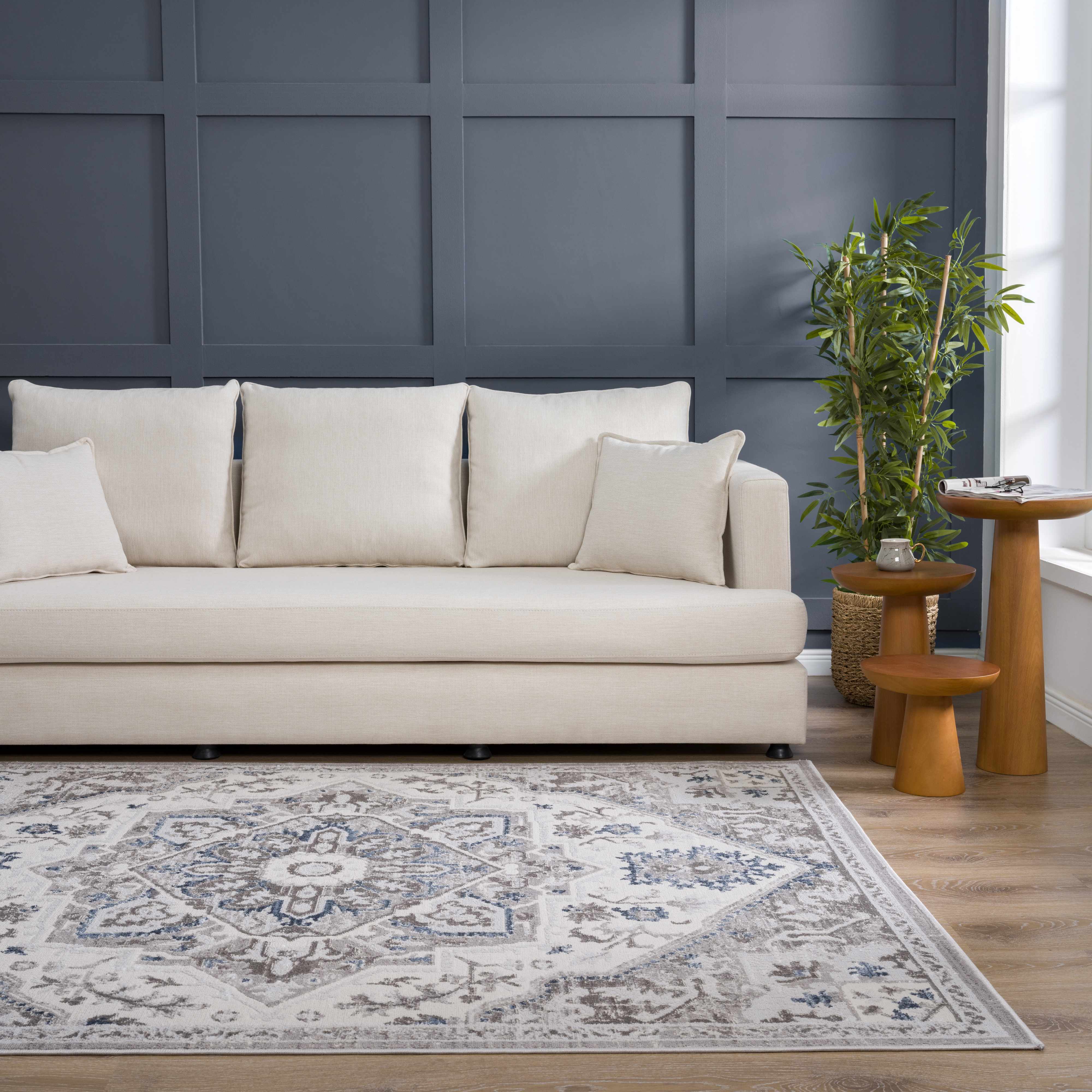Exclusive Hauteloom Bakir Blue Hues Gray Medallion Area Rug - A Must-Have Limited Edition