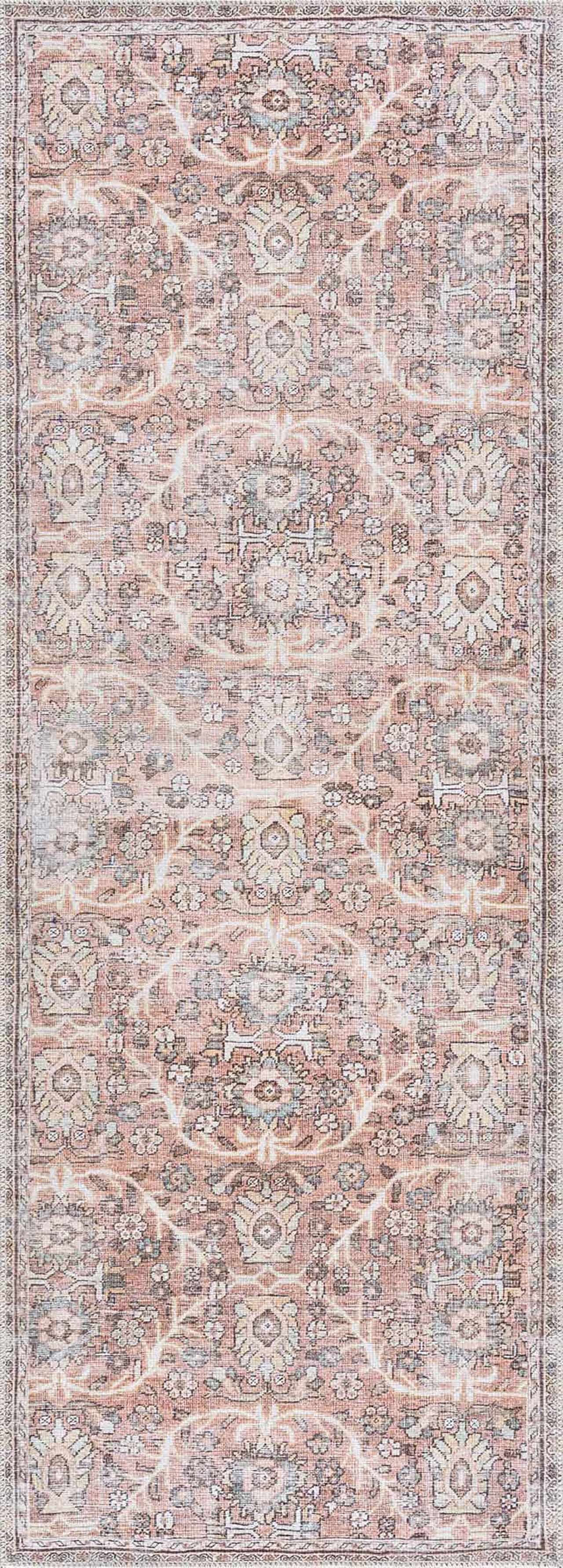 Hauteloom Urpi Rose & Brown Washable Area Rug - Add a Pop of Color to Your Space!