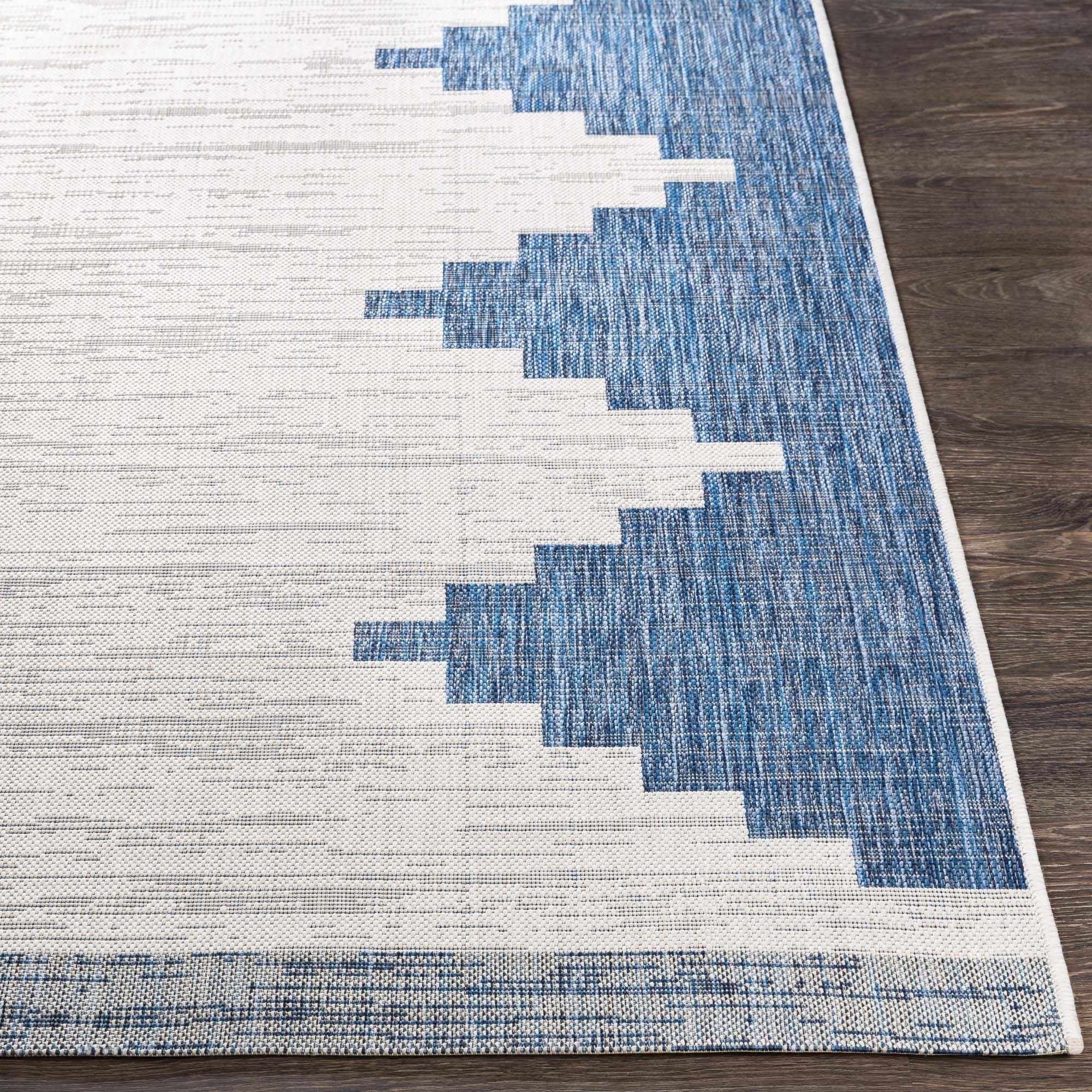 Hauteloom Djugun Navy: The Ultimate Aztec-Inspired Rug for Indoors and Outdoors