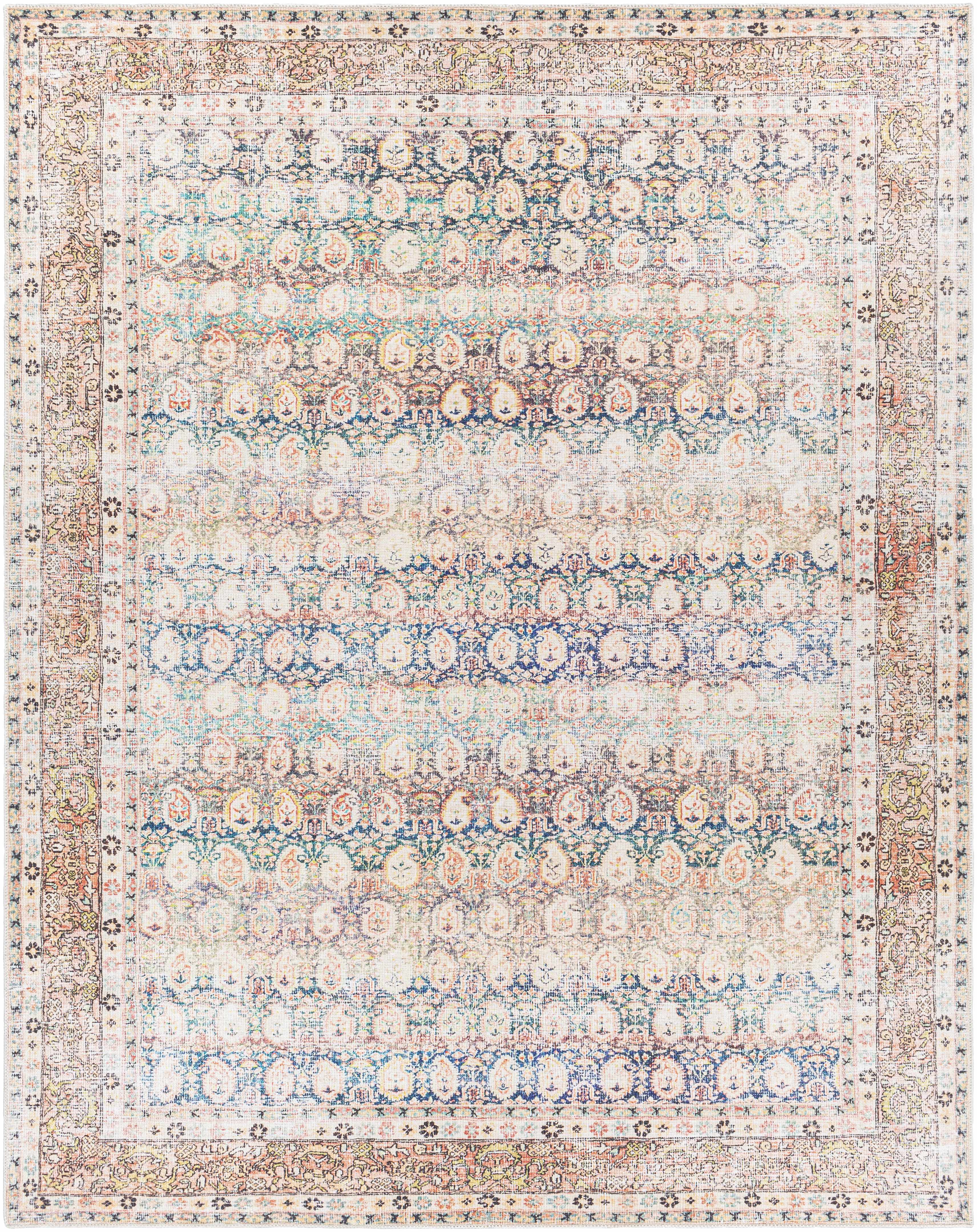 Hauteloom Rust Maligaya Distressed Washable Area Rug - Transform Your Space