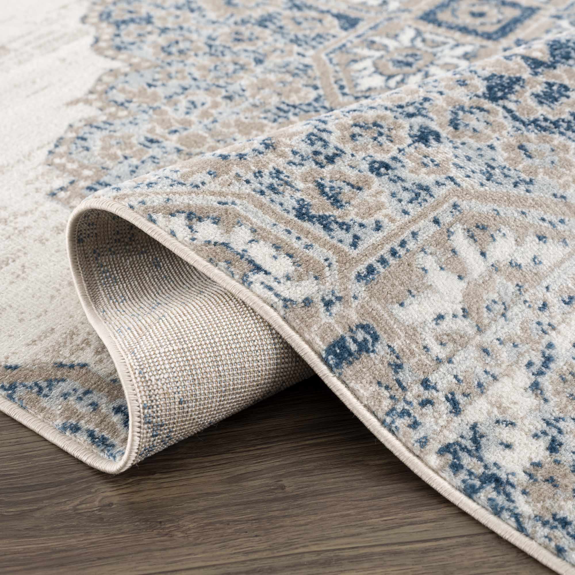Exquisite Hauteloom Amir Blue Medallion Area Rug