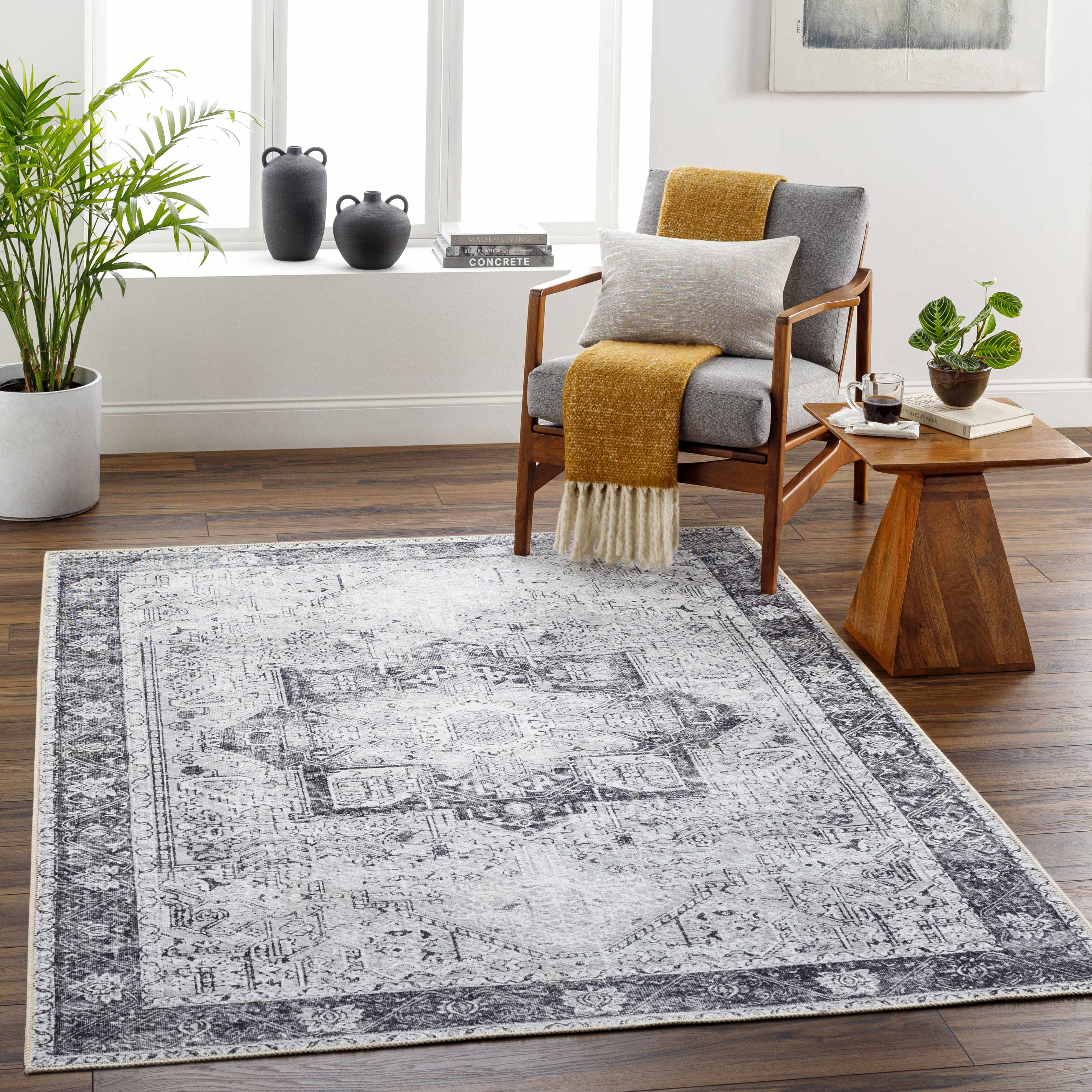 Hauteloom Rosman Gray: The Ultimate Washable Area Rug