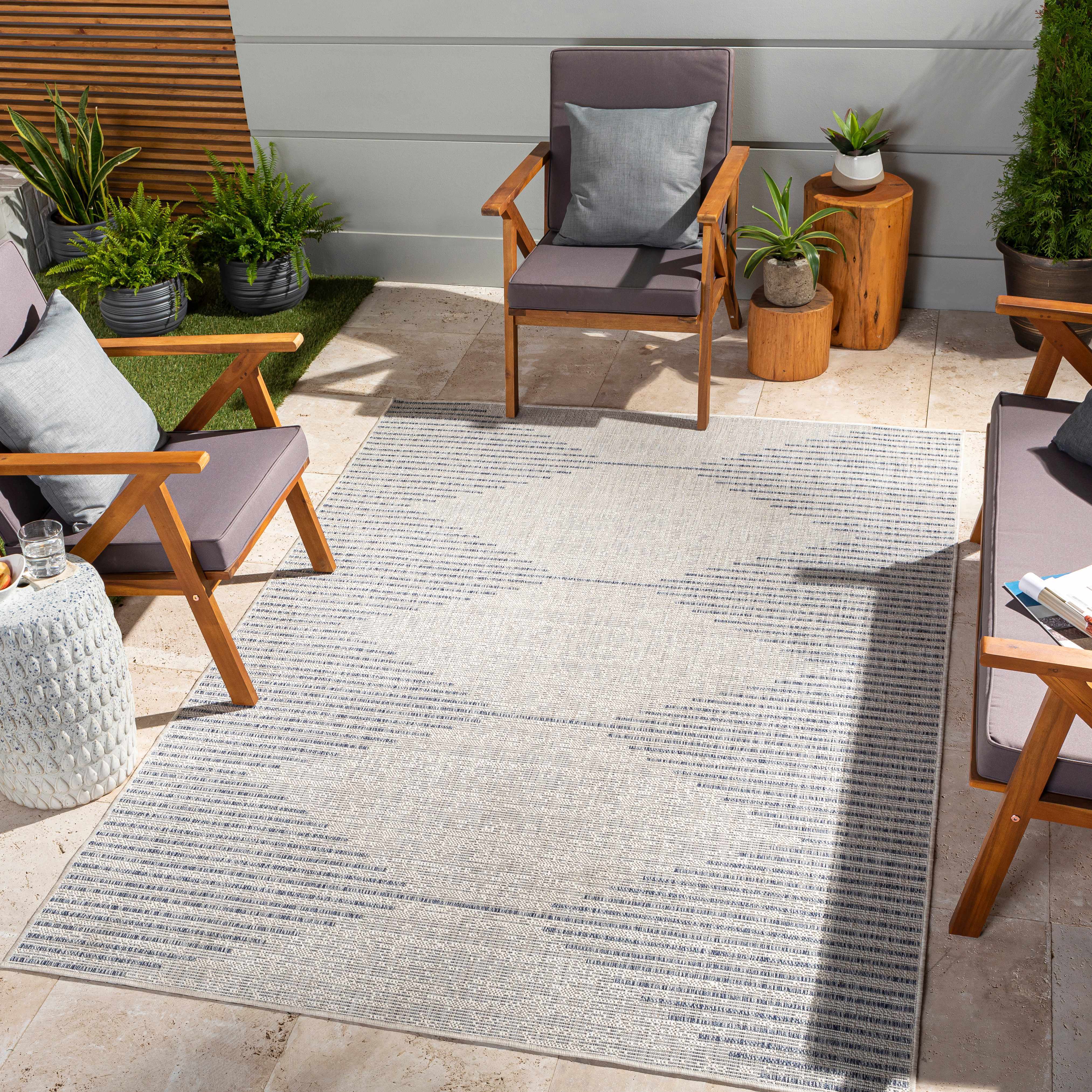 Hauteloom Stephan Gray & Blue Rug - Transform Your Space