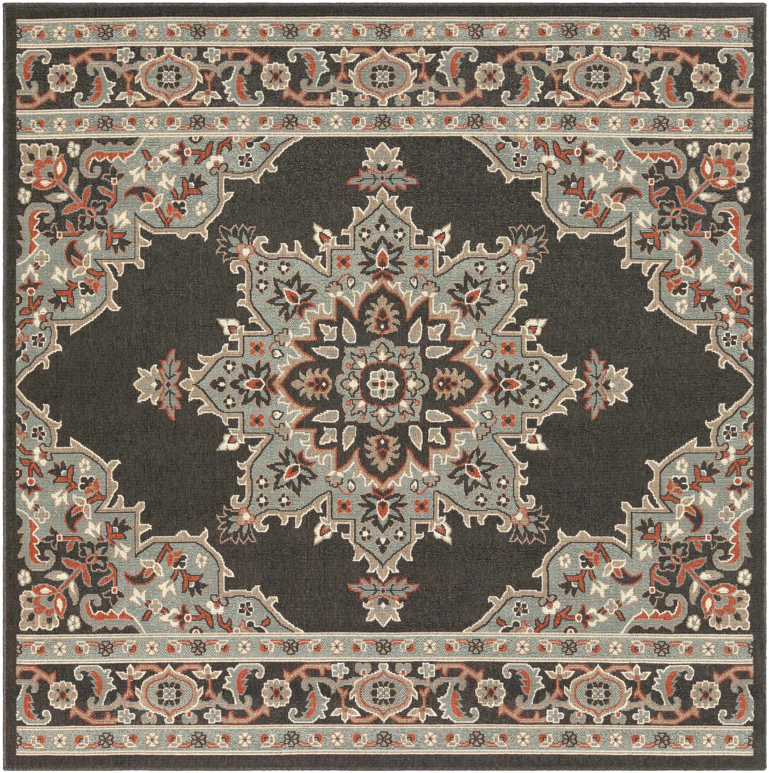 Exquisite Hauteloom Roseglen Brown Medallion Area Rug