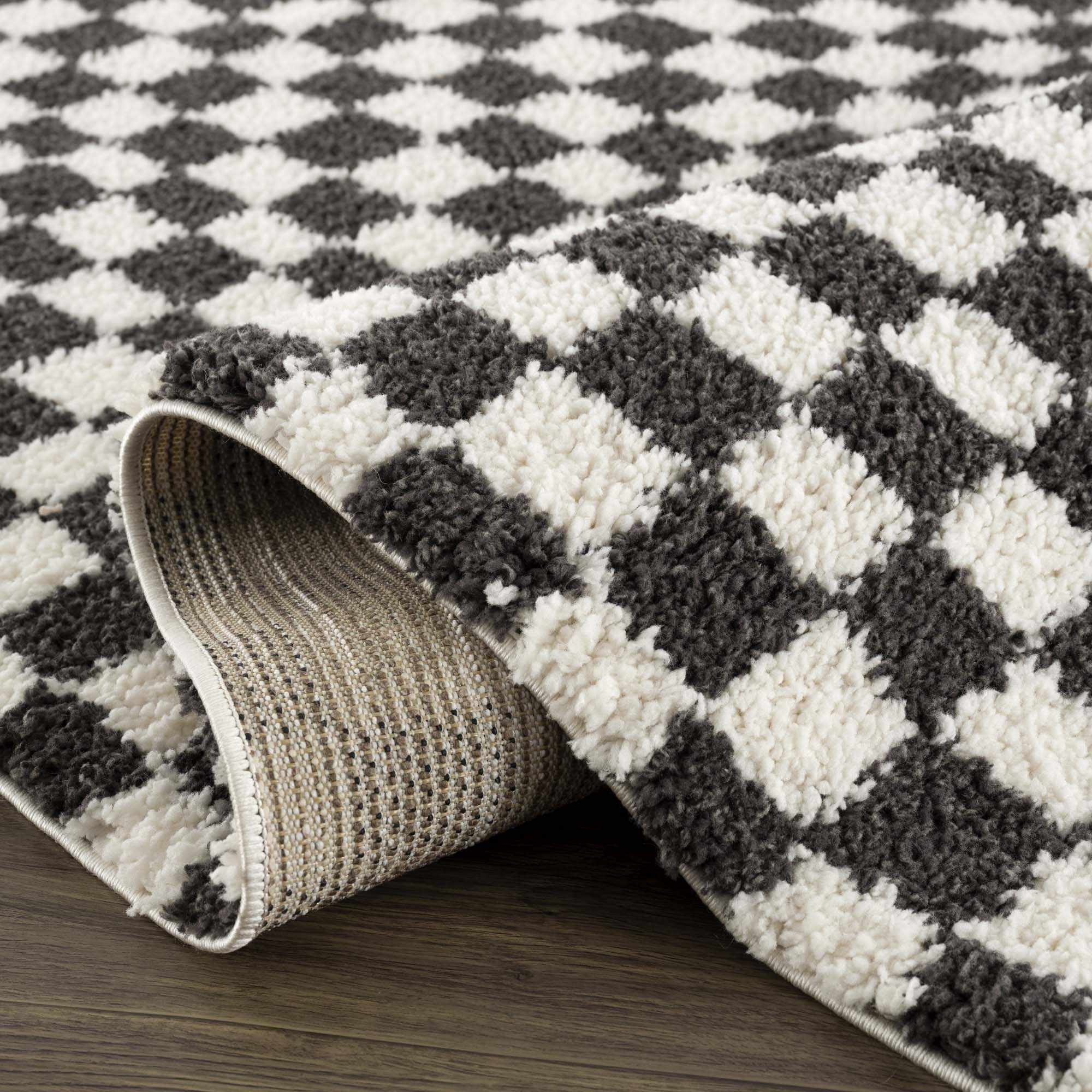 Stunning Hauteloom Kieu Black & White Checkered Area Rug