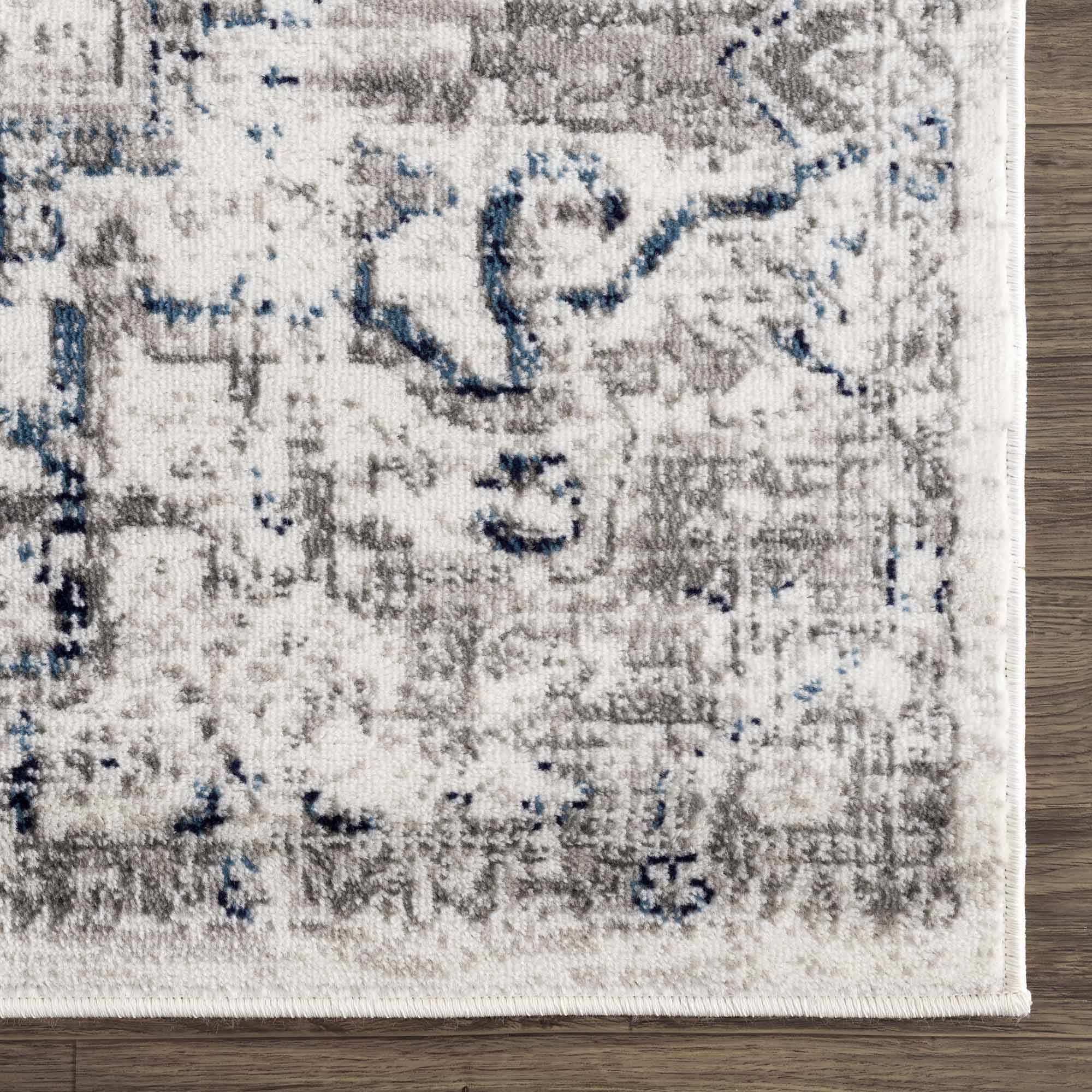 Hauteloom Buenaventura Cream & Navy Area Rug - Add a Touch of Elegance to Your Space