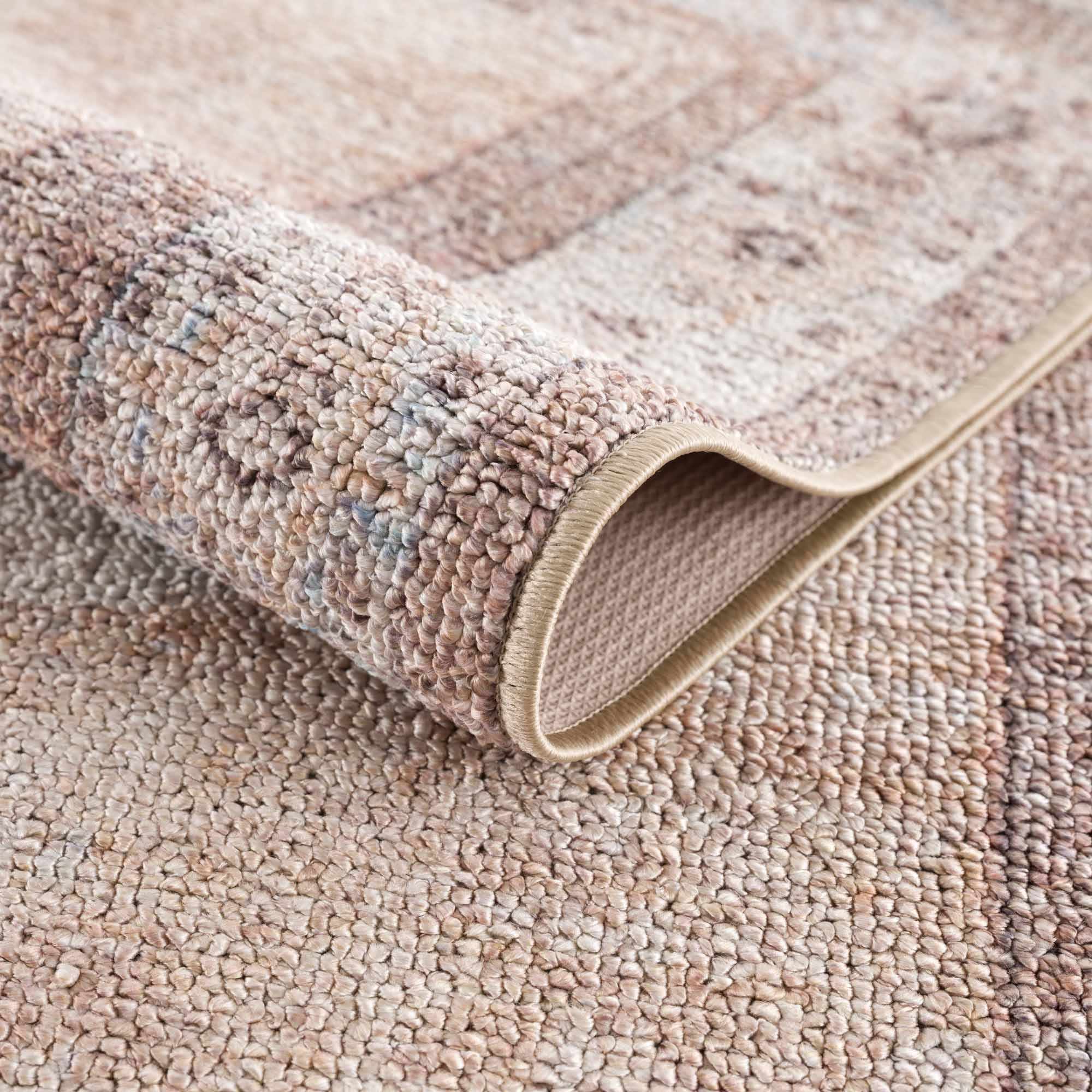 Hauteloom Analu Peach Luxury Washable Area Rug