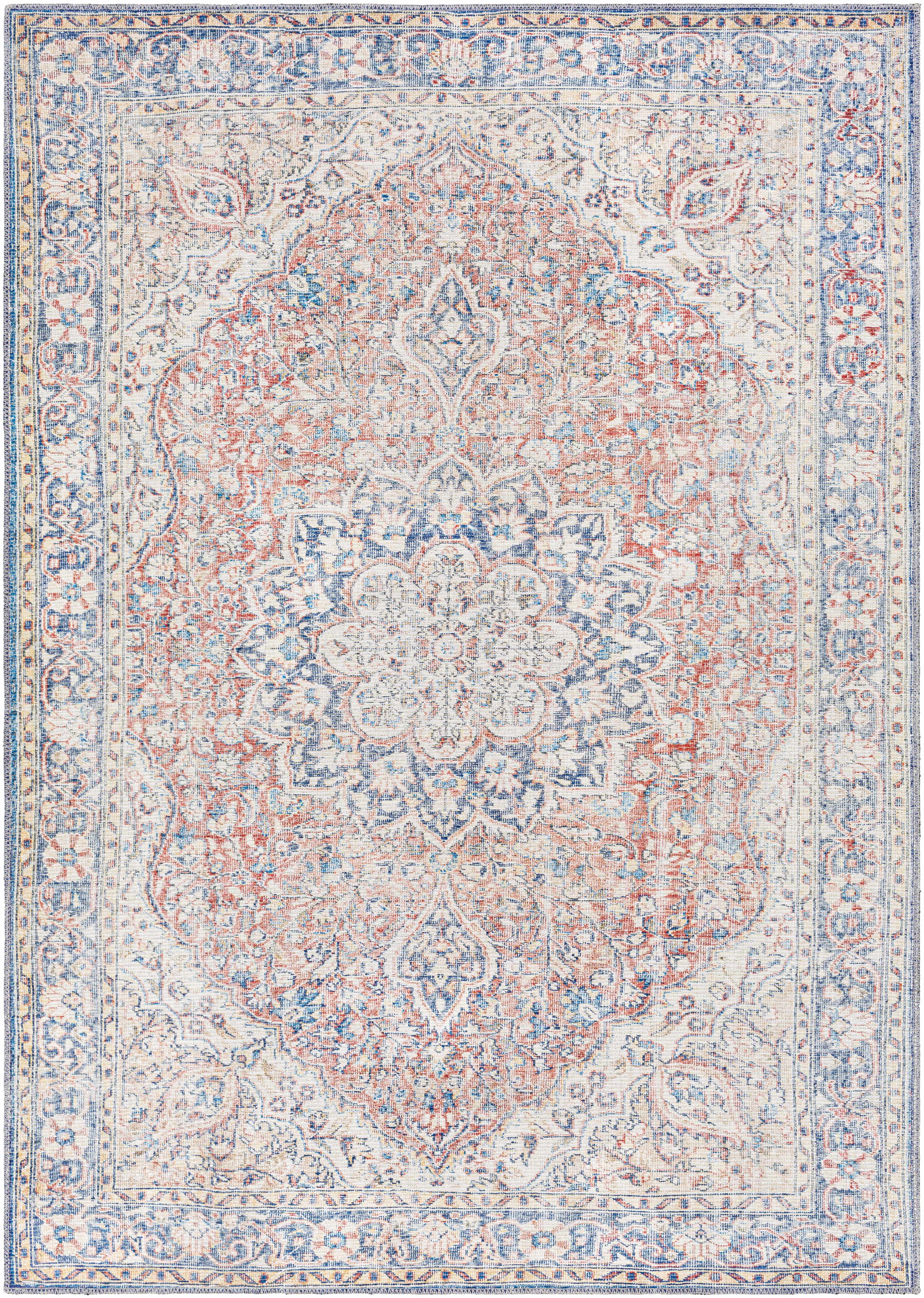 Hauteloom Wacousta Red & Blue Machine Washable Rug - A Splash of Color for Your Space
