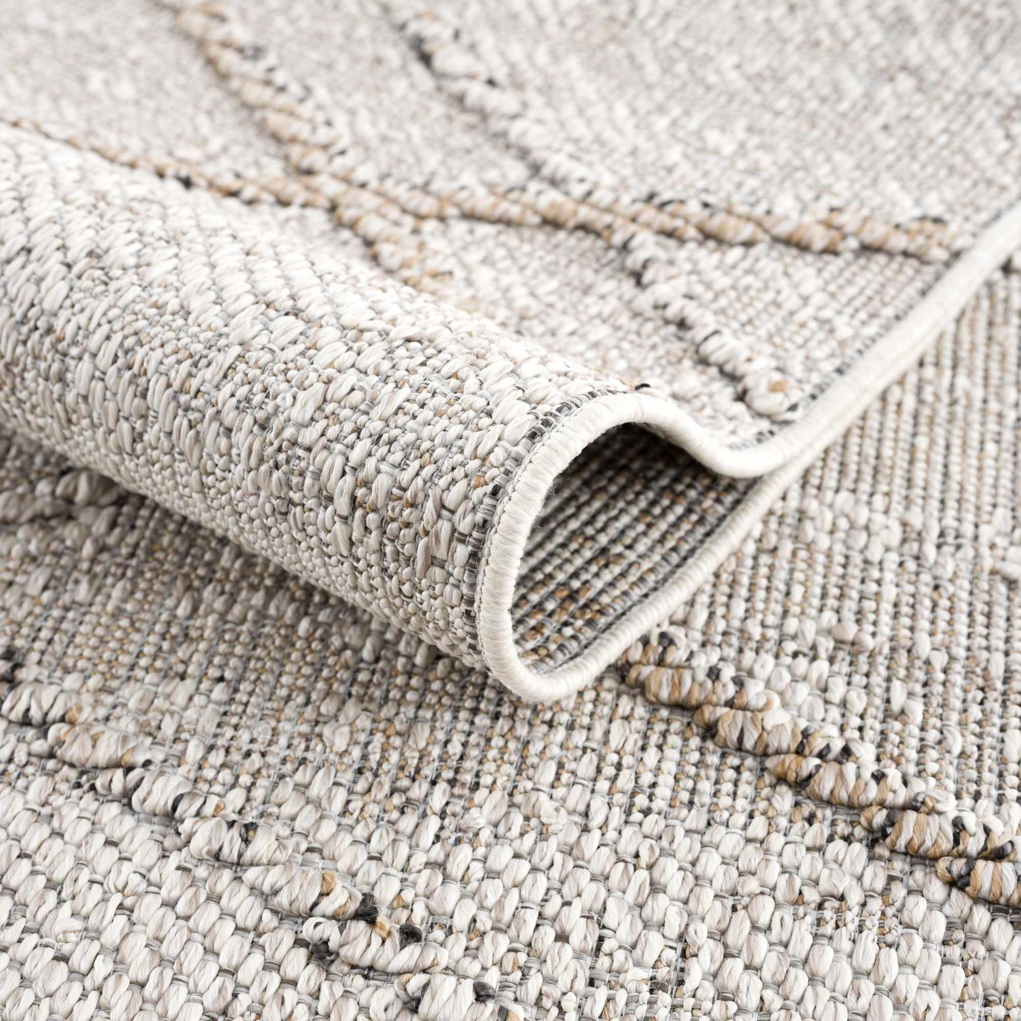 Exclusive Hauteloom Baqer Bone & Tan Textured Performance Rug - A Limited Edition Gem