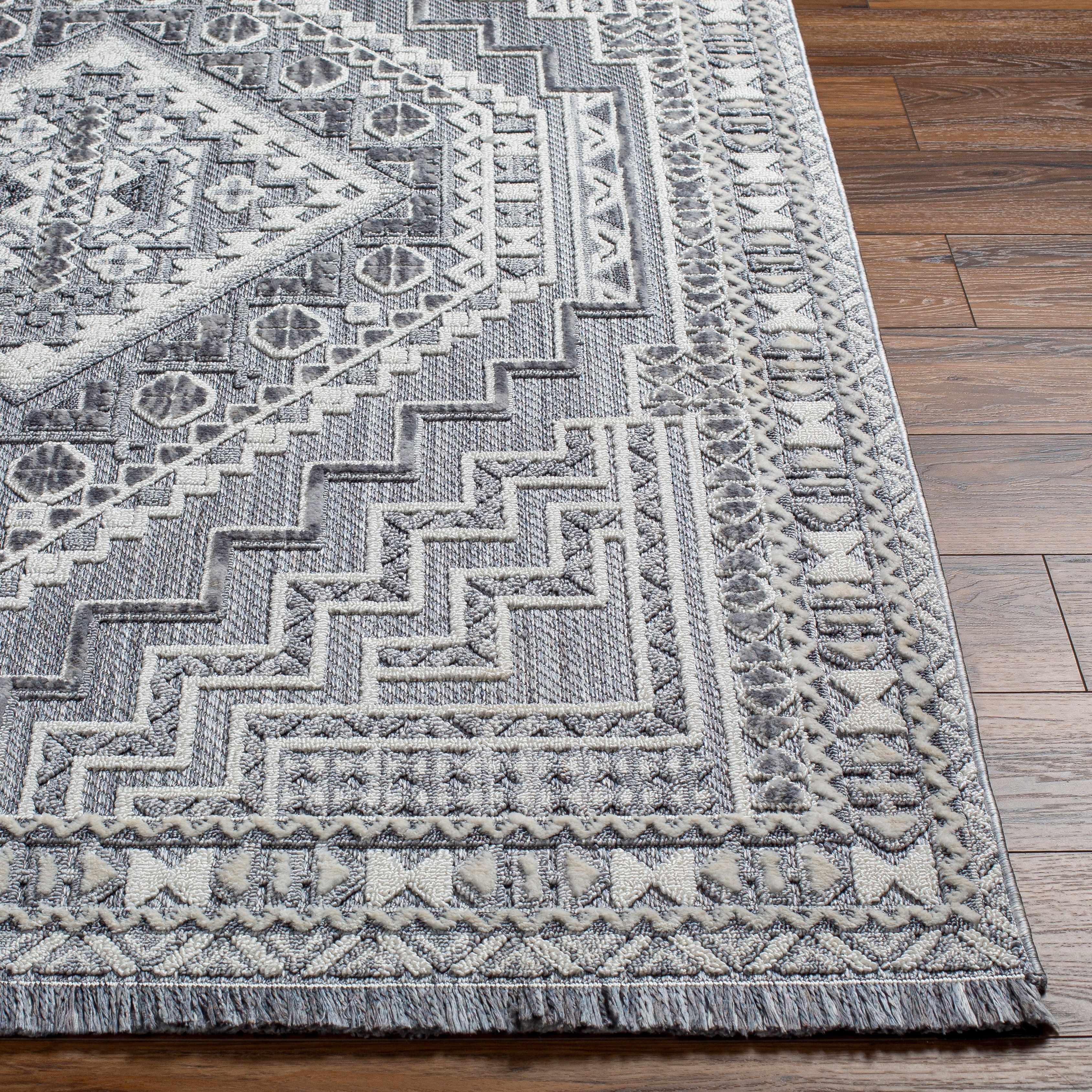 Exclusive Hauteloom Alya Textured Medallion Fringe Rug - A Must-Have!