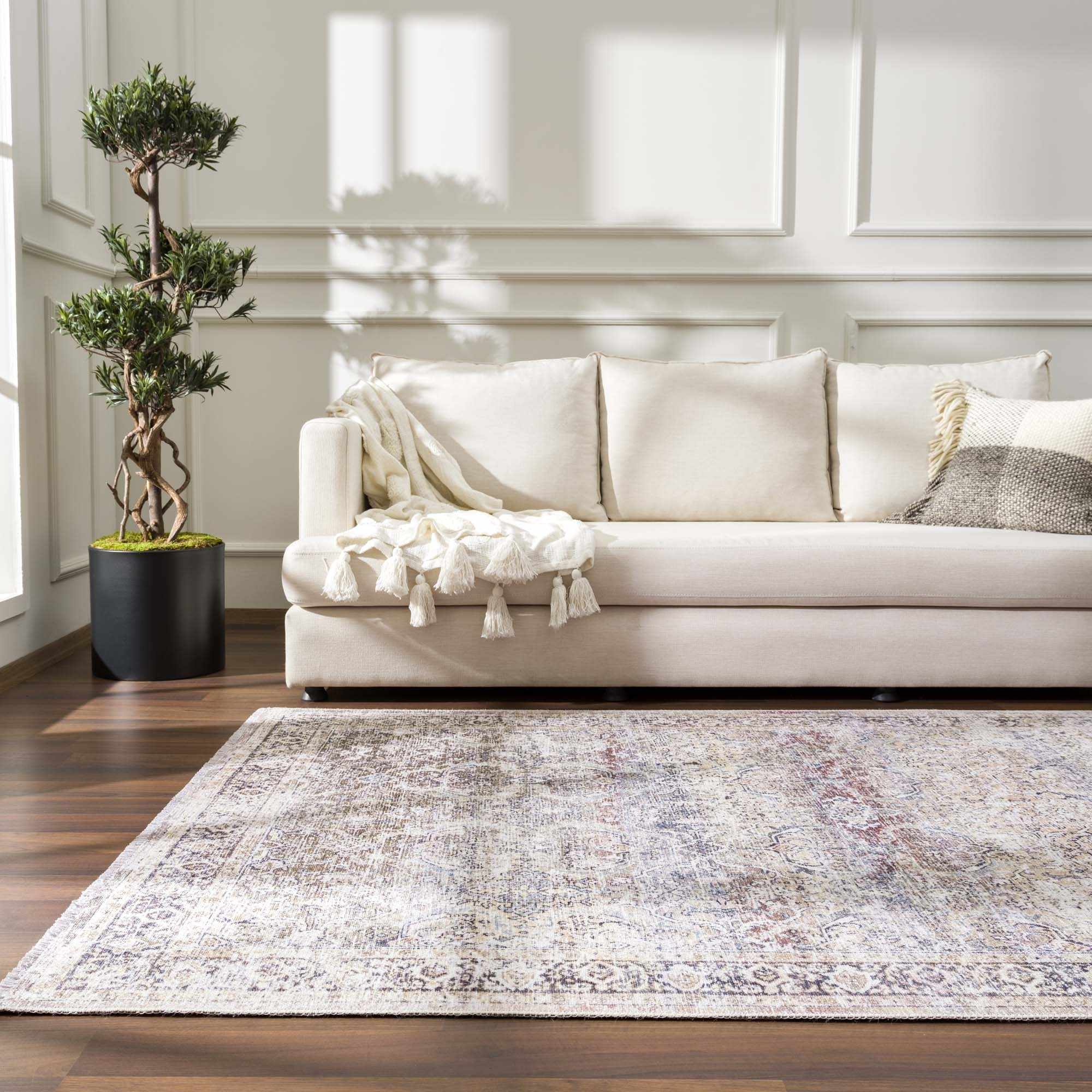 Hauteloom Olive Holi-2304 Washable Vintage Area Rug - Transform Your Space!