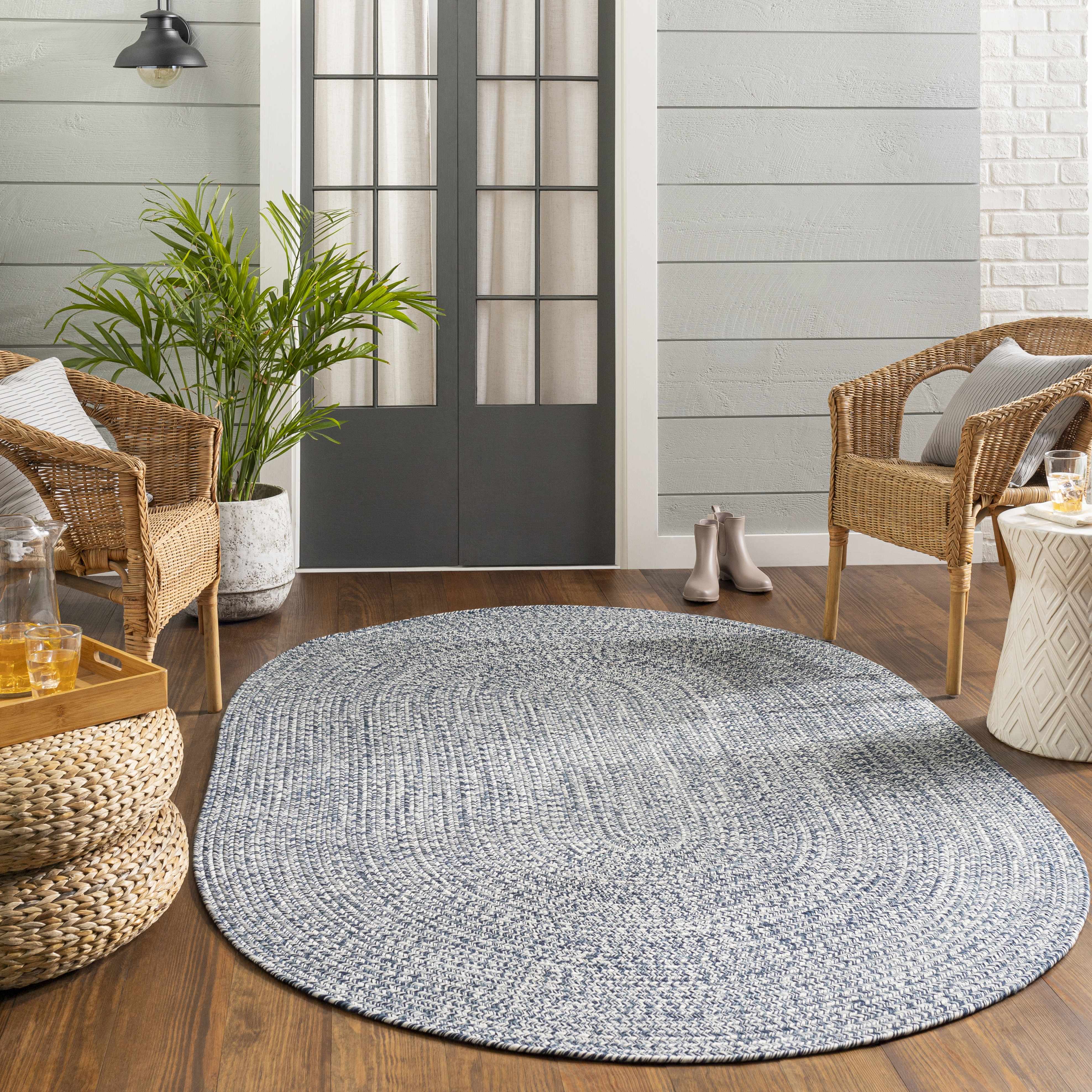 Exquisite Hauteloom Blue Braided Faux Jute Rug - A Must-Have for Your Space